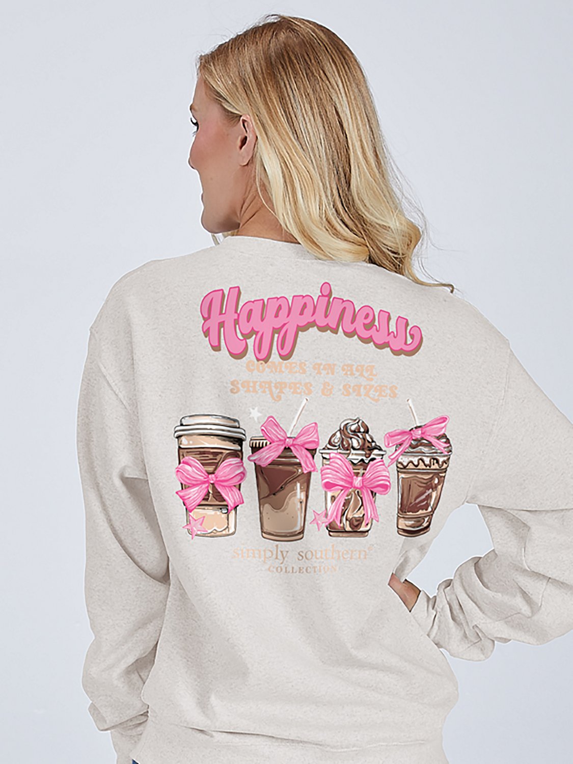 Simply Southern Women's Coffee Sizes Fleece Crew Sweater
