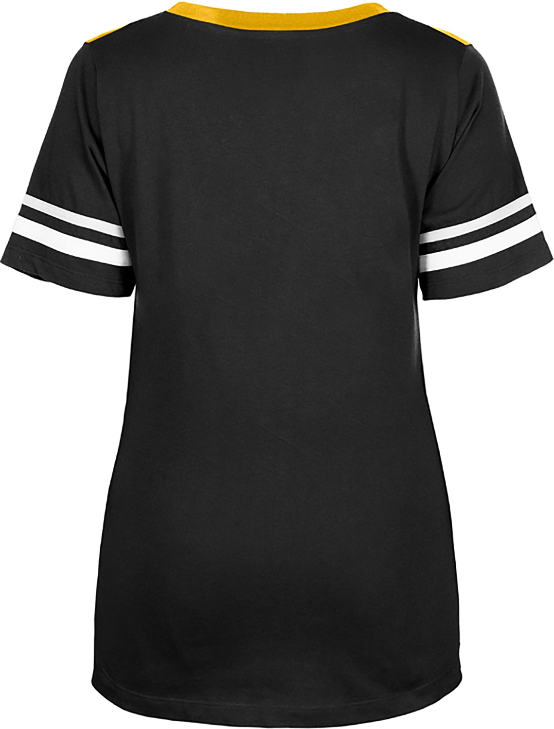 New Era Women's Steelers Shoulder Insert V-neck T-shirt - view number 2