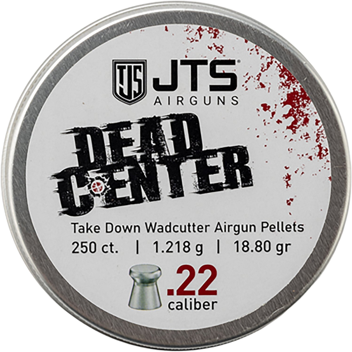 JTS Dead Center Precision .22 Wadcutter Pellets - 250 Rounds