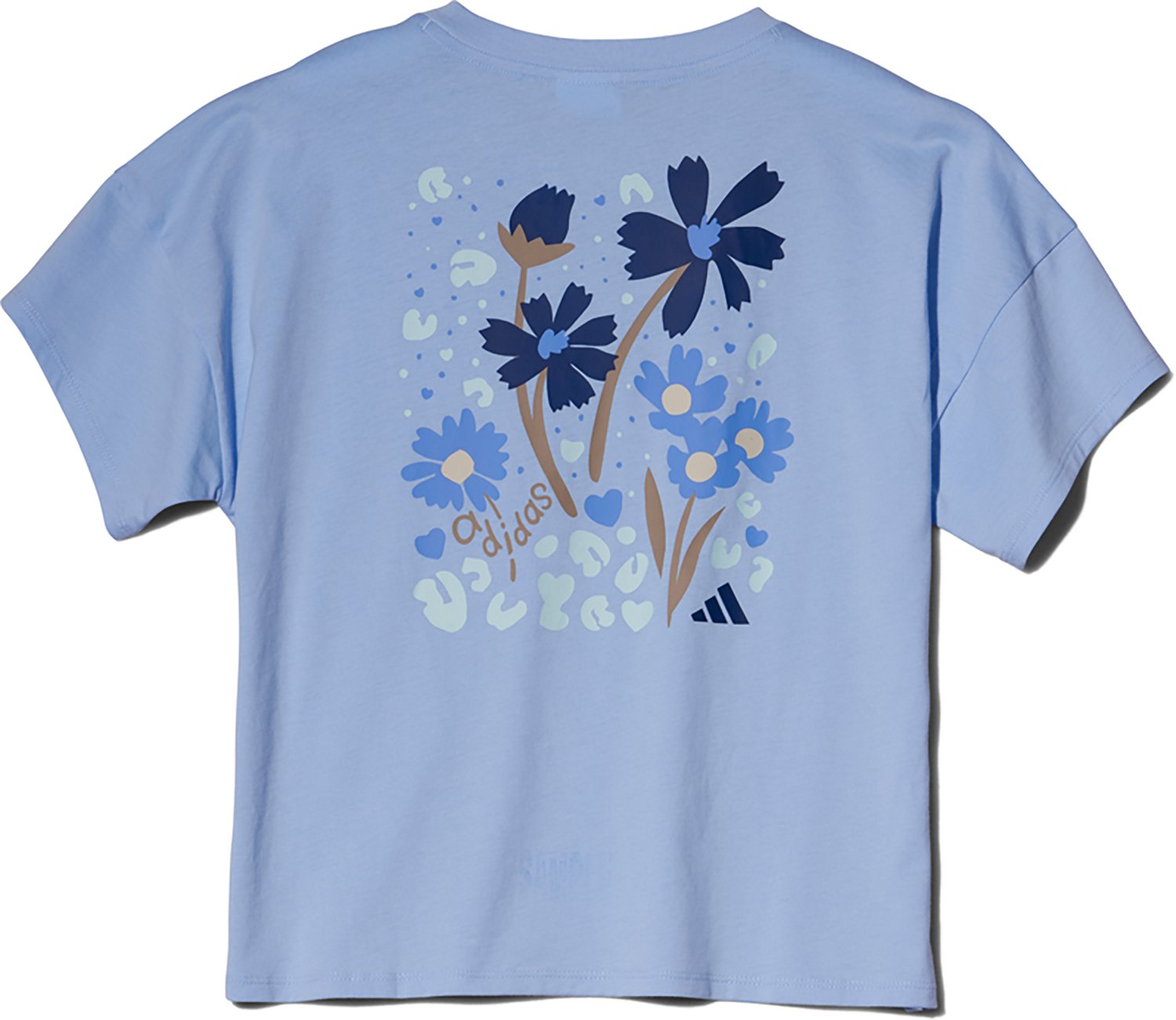 adidas Girls' Floral Back Drop Shoulder Short Sleeve Graphic T-shirt - view number 2