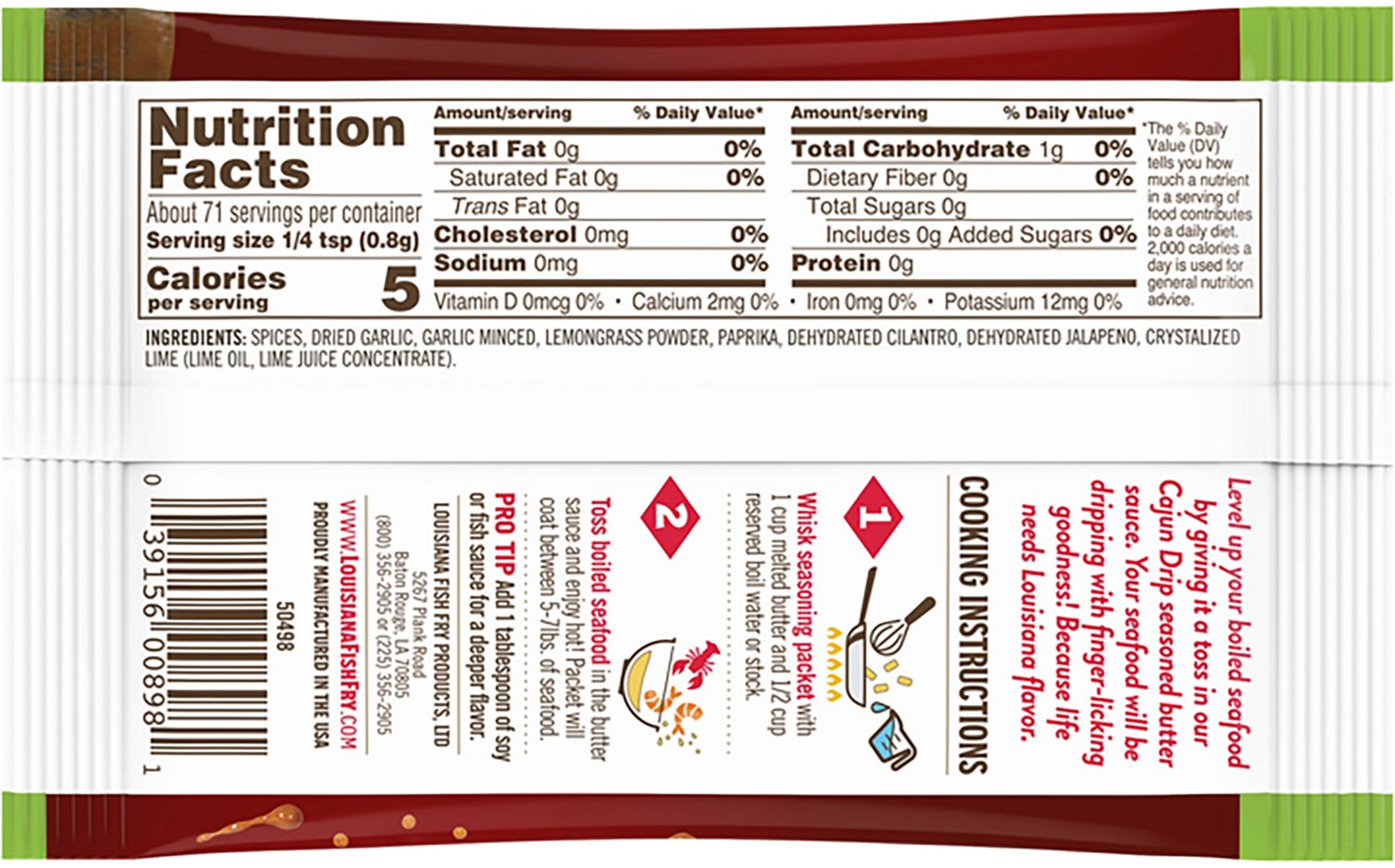 Louisiana Fish Fry Products Cajun Drip Viet Cajun Seasoning Mix - view number 2
