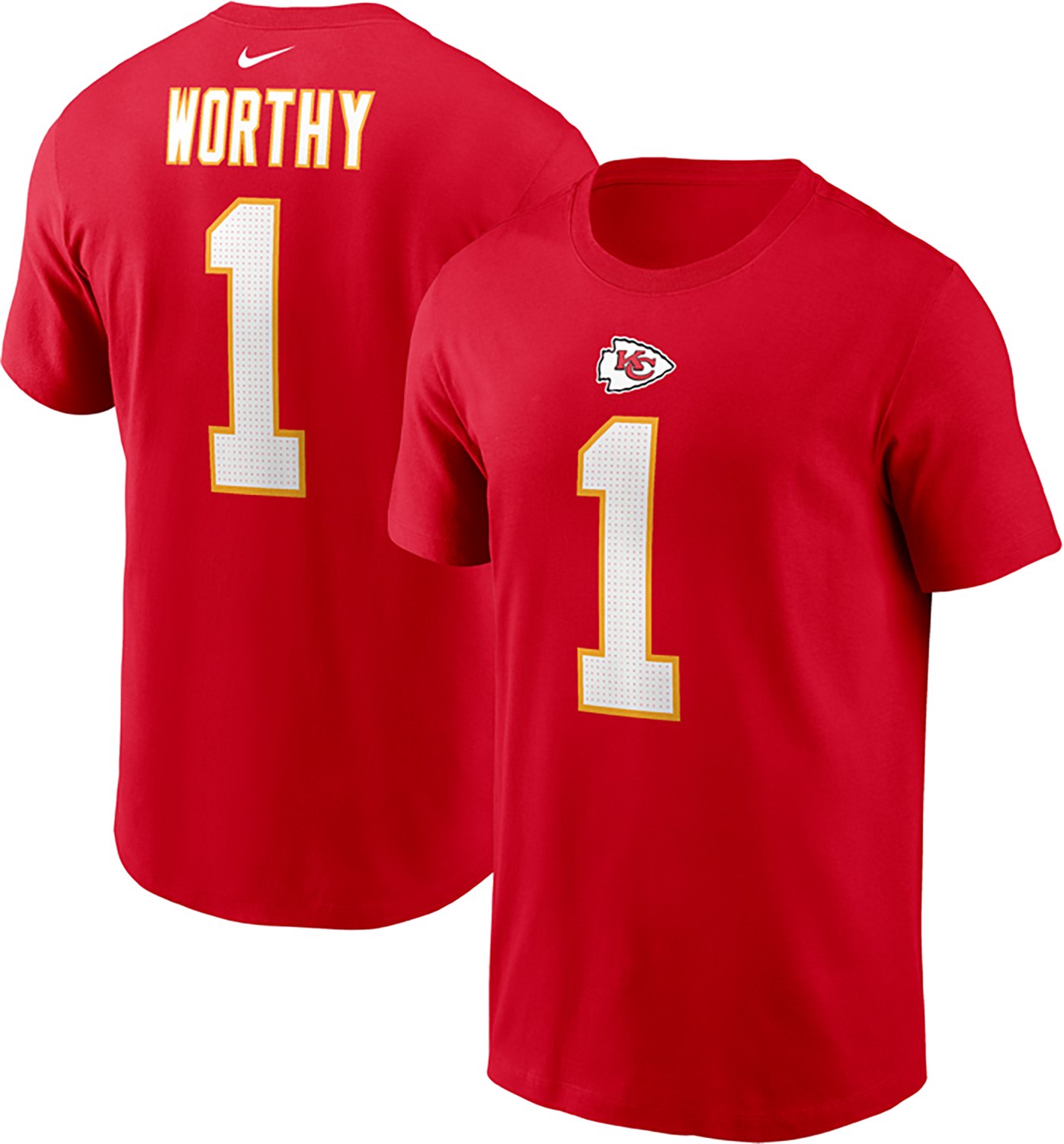Nike Men's Kansas City Chiefs Xavier Worthy #1 Graphic T-shirt - view number 3