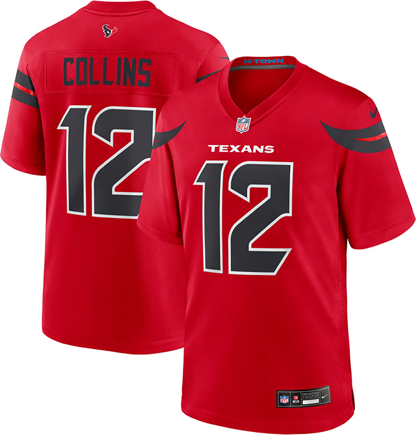 Nike Men's Houston Texans Nico Collins #12 Horn Logo Alternate Game Jersey - view number 3