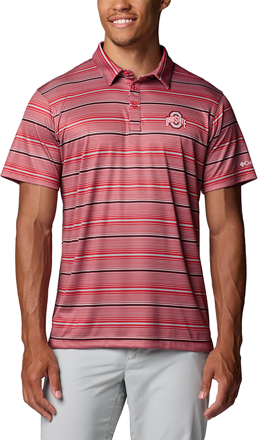 Columbia Men's Ohio State Stripe Super Terminal Tackle Polo - view number 4