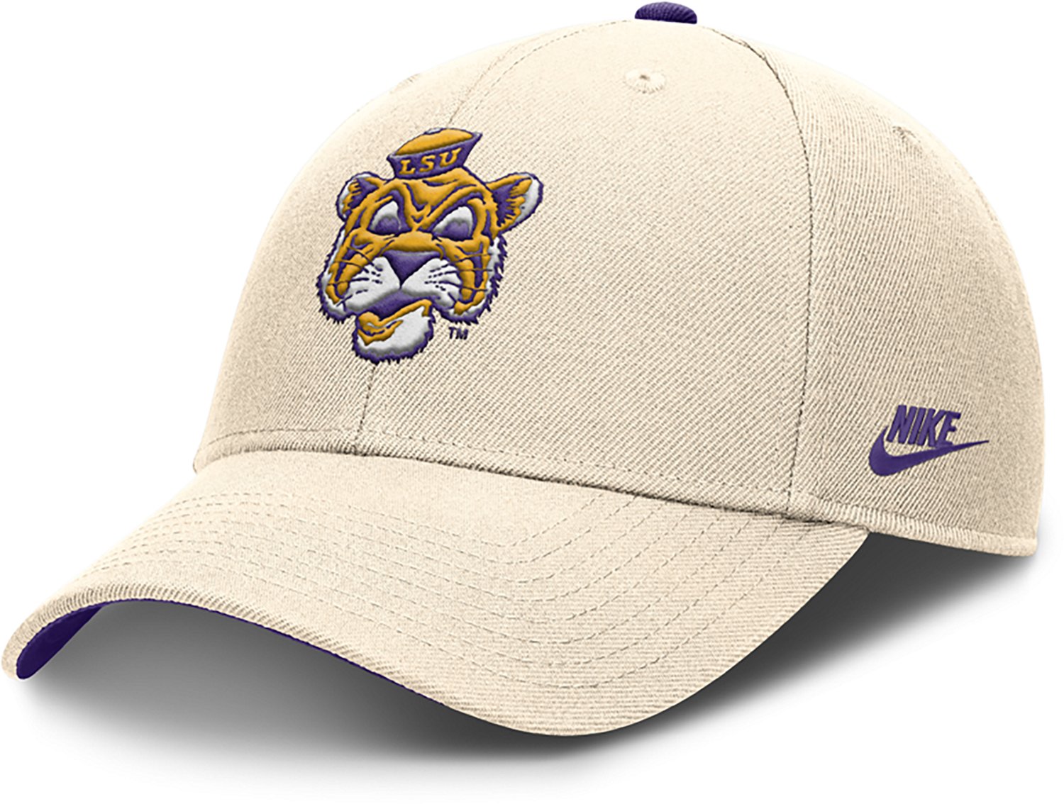 Nike Men's LSU Dri-FIT Rise Legacy Vault Logo Structured Adjustable Cap - view number 8