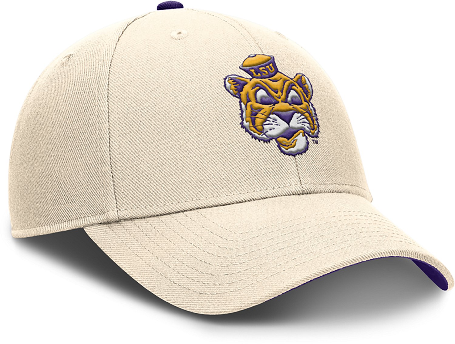 Nike Men's LSU Dri-FIT Rise Legacy Vault Logo Structured Adjustable Cap - view number 5