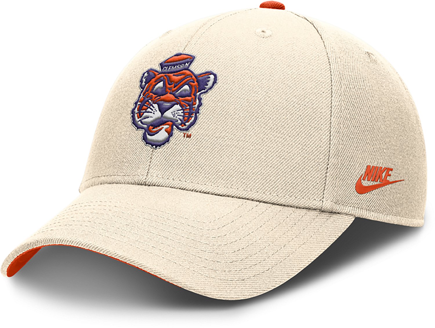 Nike Men's Clemson Dri-FIT Rise Legacy Vault Logo Structured Adjustable Cap - view number 6