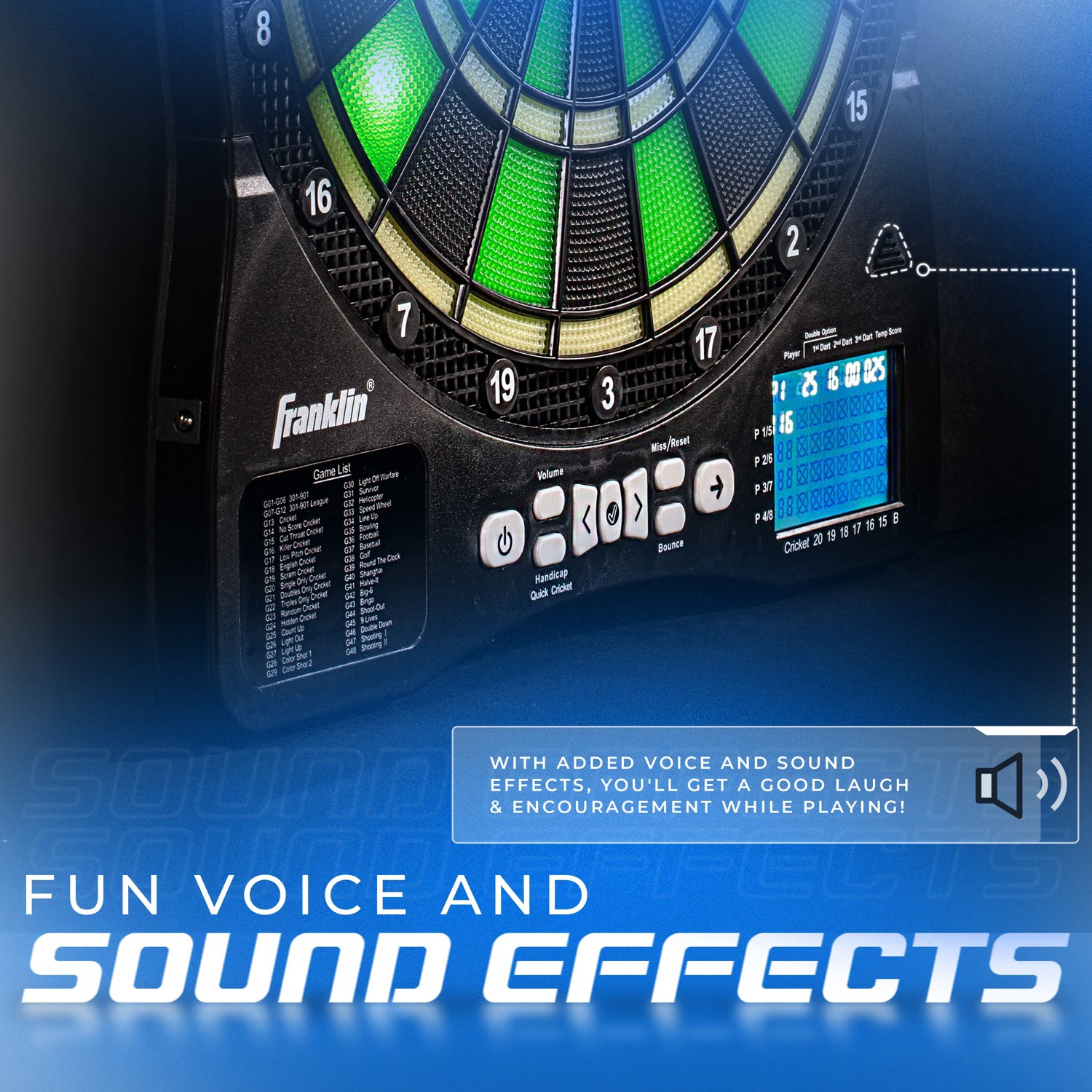 Franklin Light-Up Electronic Dart Board Set - view number 3