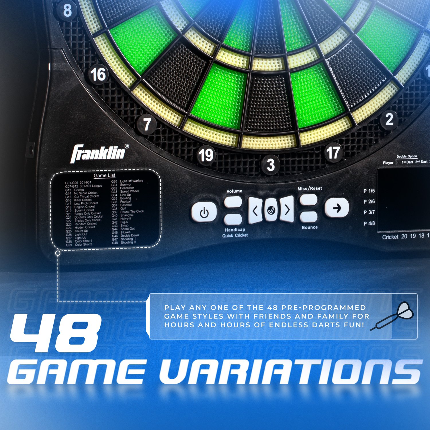 Franklin Light-Up Electronic Dart Board Set - view number 4