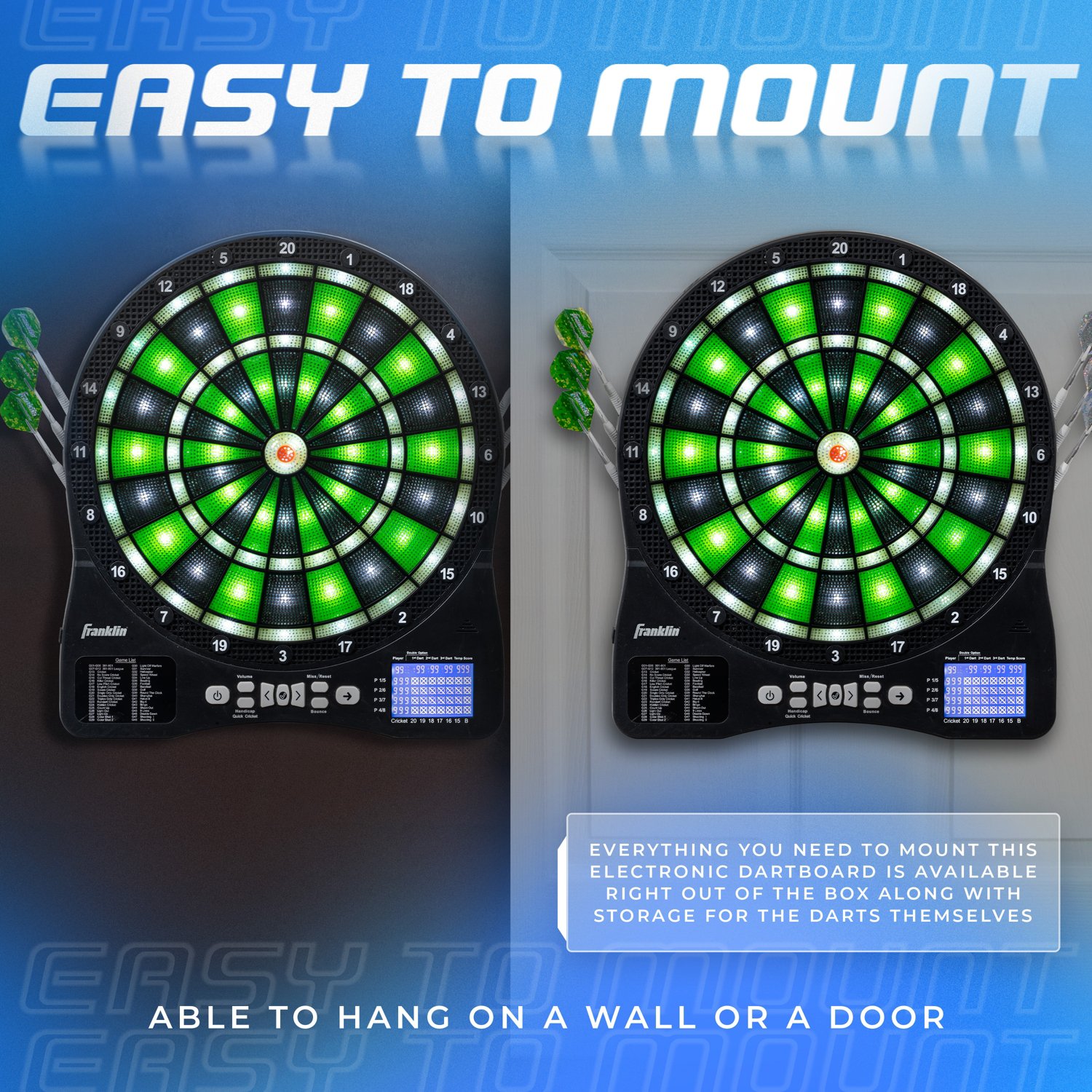 Franklin Light-Up Electronic Dart Board Set - view number 6