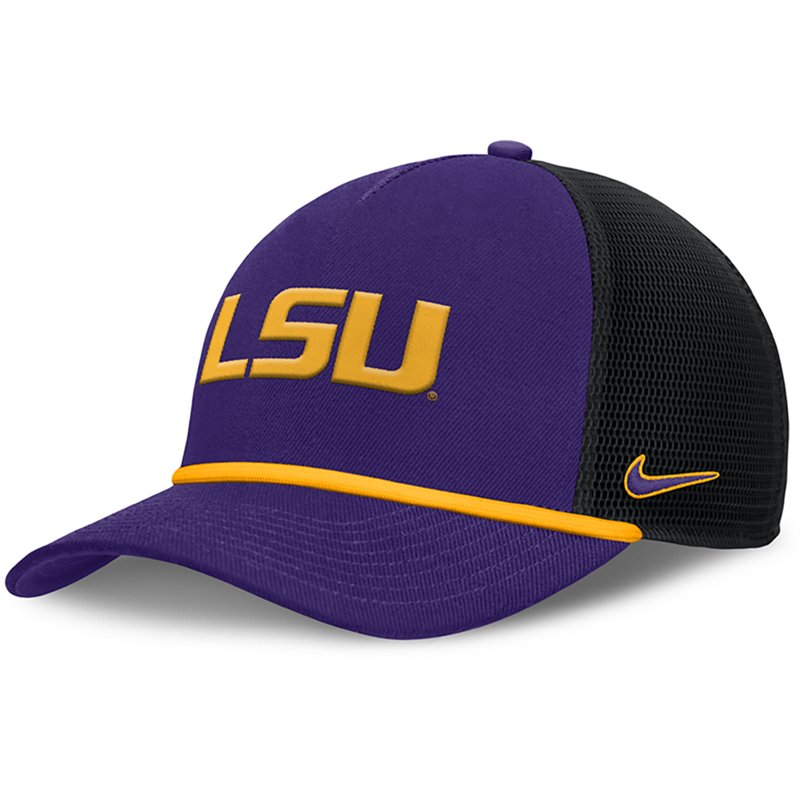 Nike Men's LSU Rise Primetime Primary Logo Trucker Cap