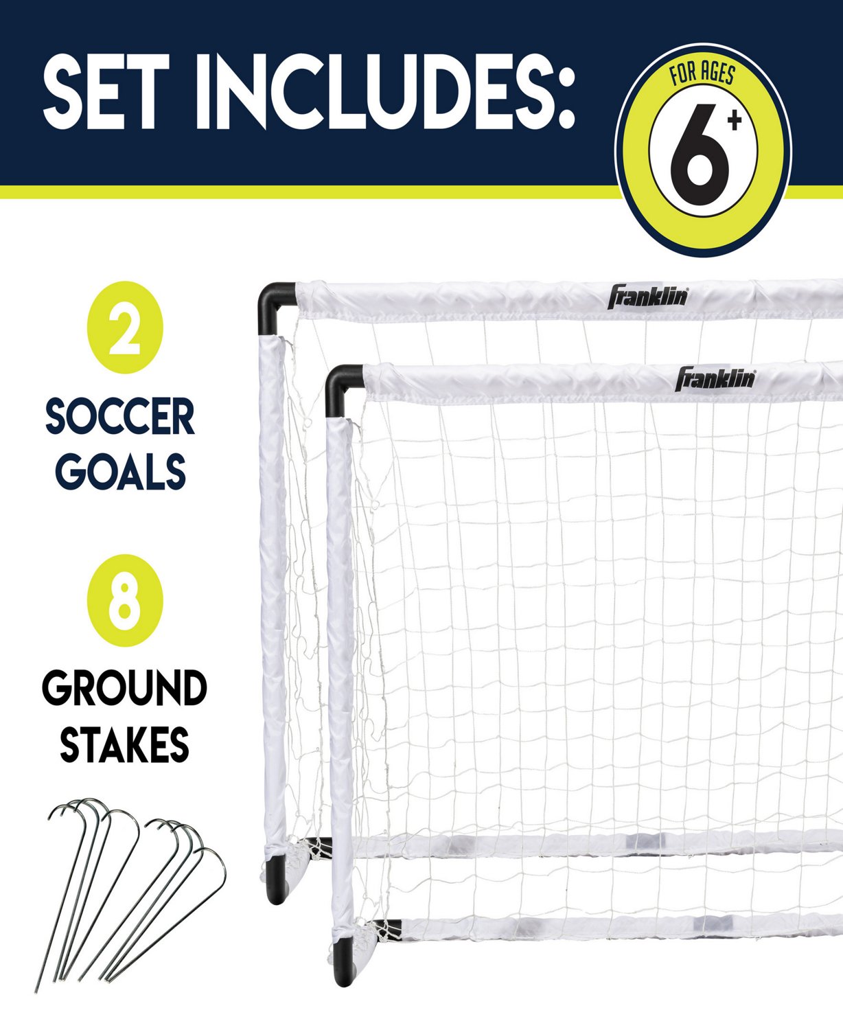 Franklin 3 ft x 4.5 ft MLS Youth Soccer Goal 2 Pack - view number 4