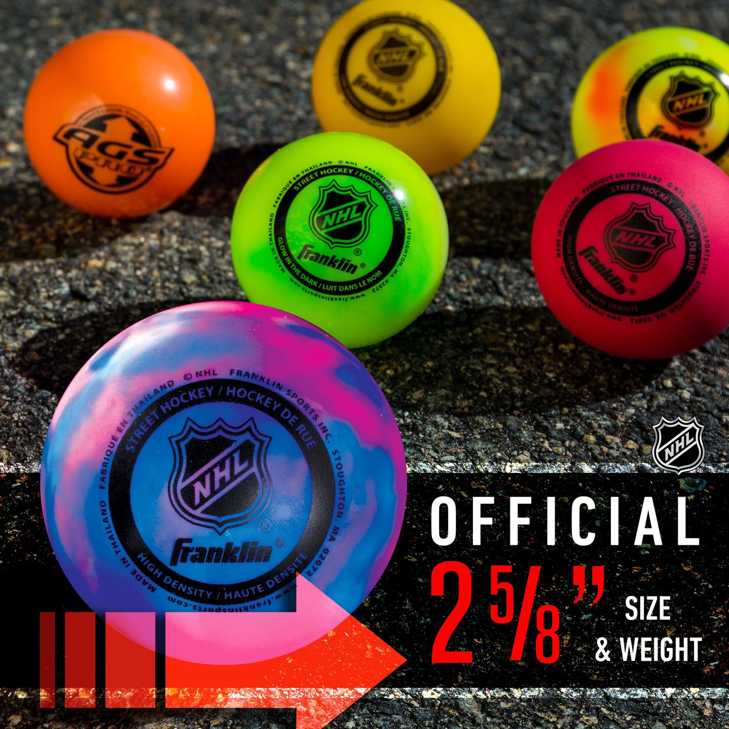 Franklin Extreme Color High-Density Street Hockey Balls 15-Pack                                                                  - view number 2