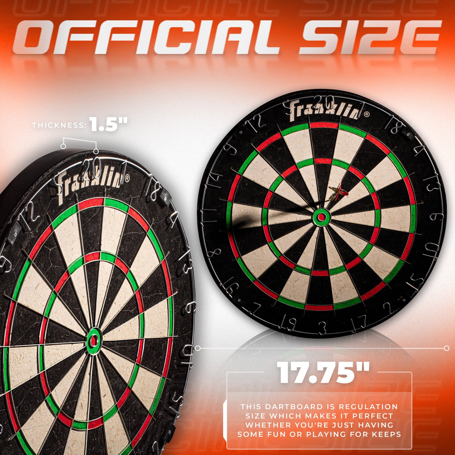 Franklin Sports Grade A Professional Dartboard - view number 2