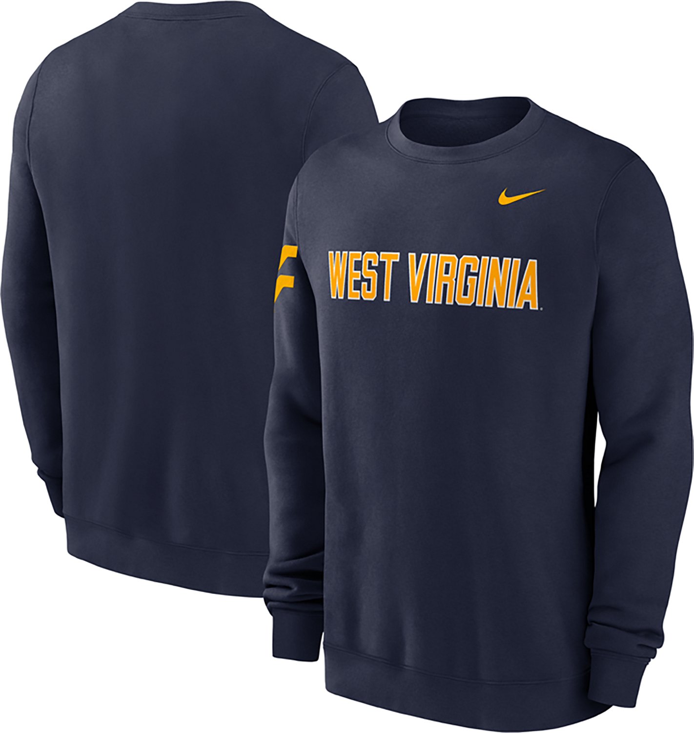 Nike Men's West Virginia Block Team Fleece Club Crew