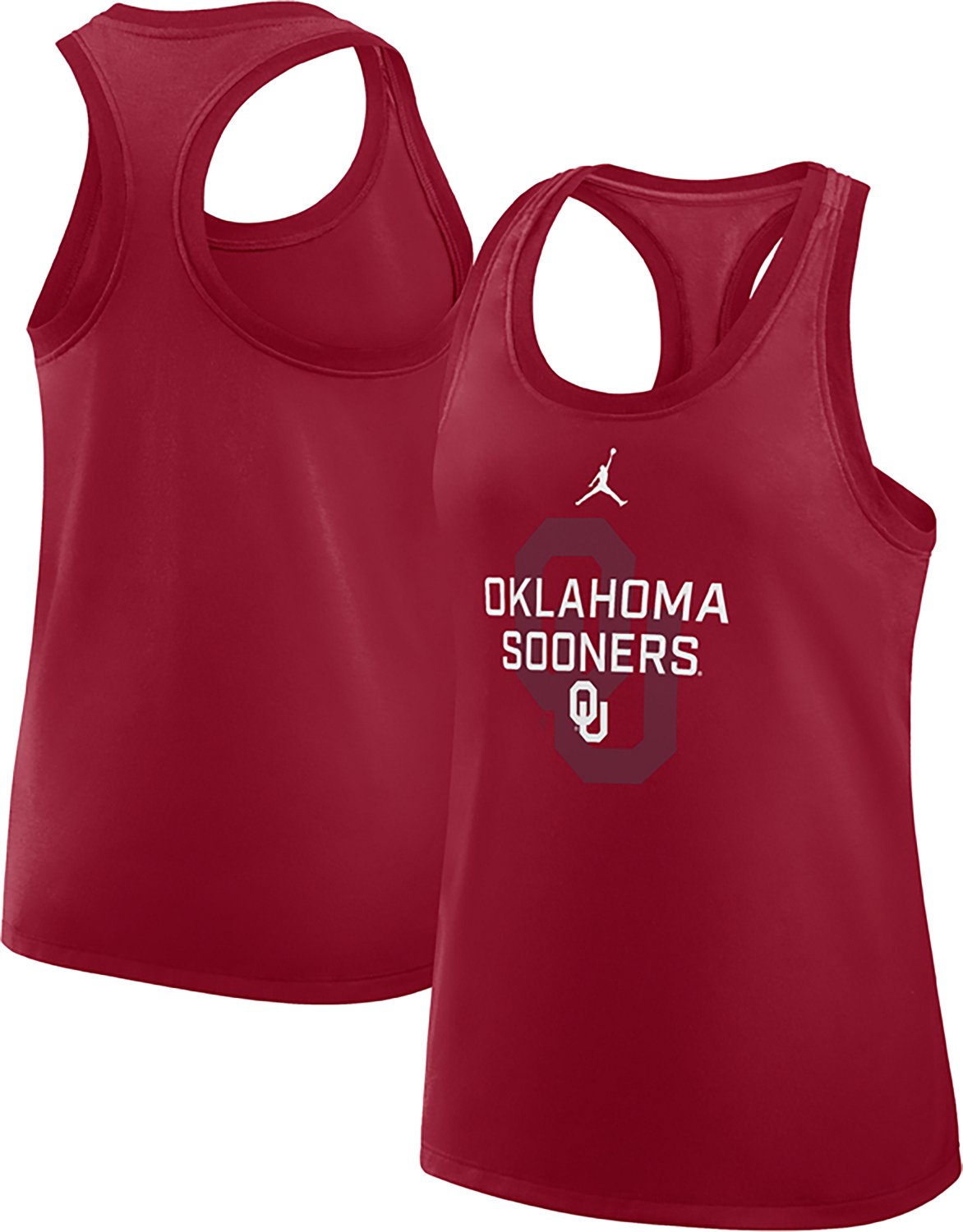 Jordan Women's Oklahoma Team Over Primary Logo Racerback Tank Top - view number 3