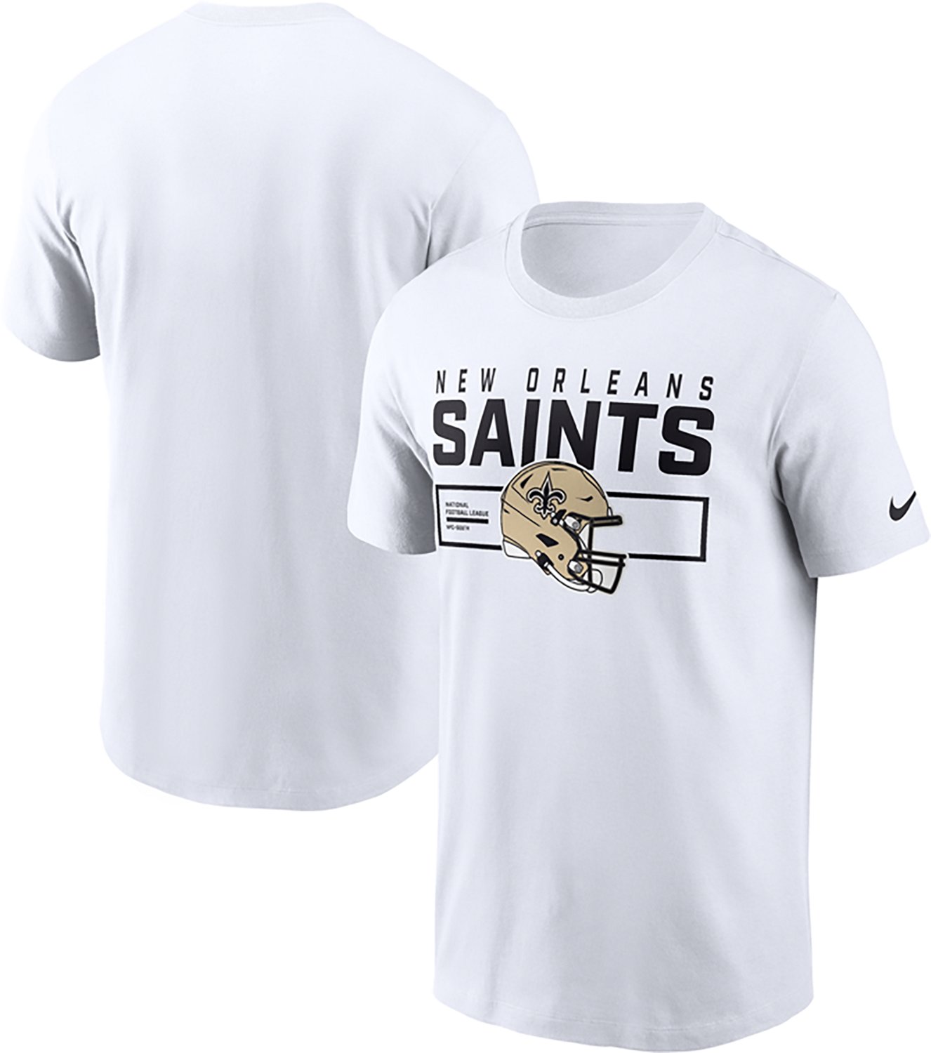 Nike Men's New Orleans Saints Helmet Essential Graphic T-shirt - view number 3