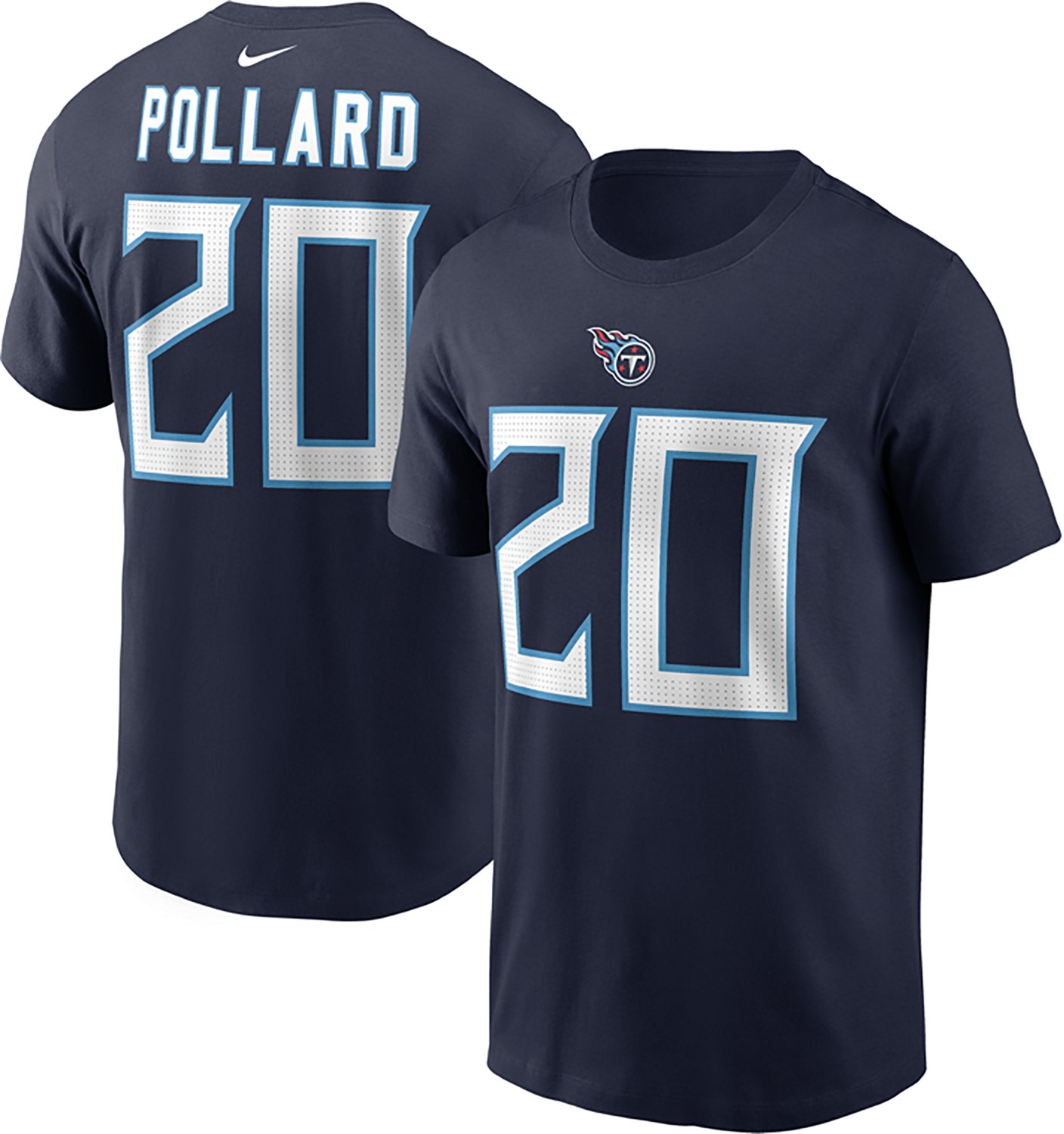 Nike Men's Titans Tony Pollard Inline Player Name & Number T-shirt - view number 3