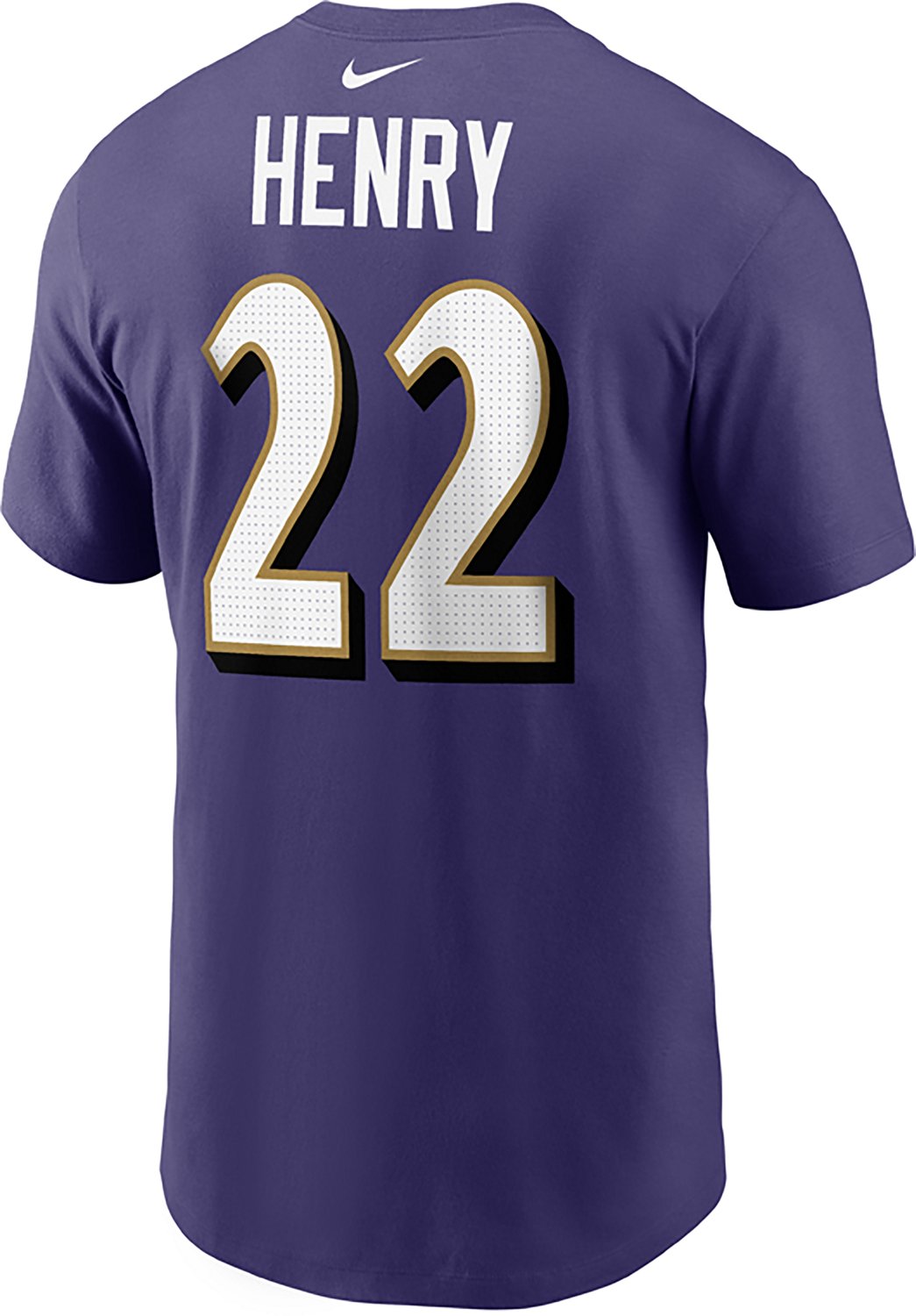 Nike Men's Ravens Derrick Henry Inline Player Name & Number T-shirt - view number 2