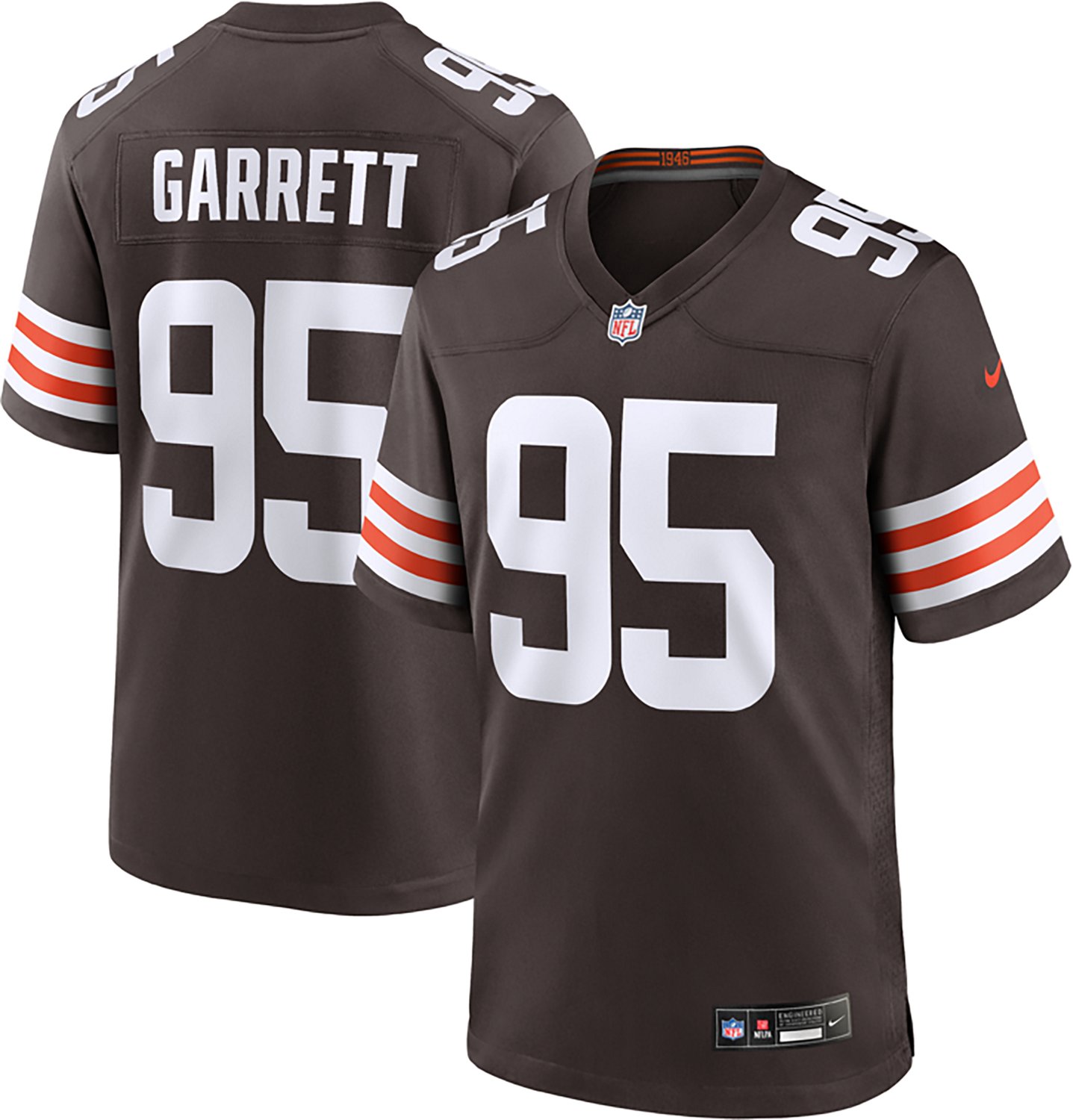 Nike Men's Browns Miles Garrett #95 Name & Number Home Game Jersey - view number 3