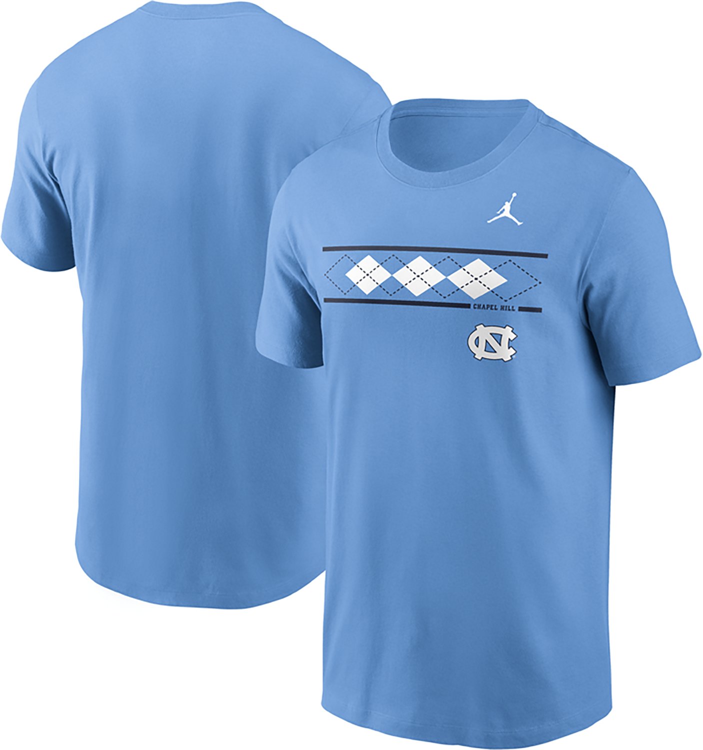 Jordan Men's UNC Primary Logo Argyle T-shirt - view number 4