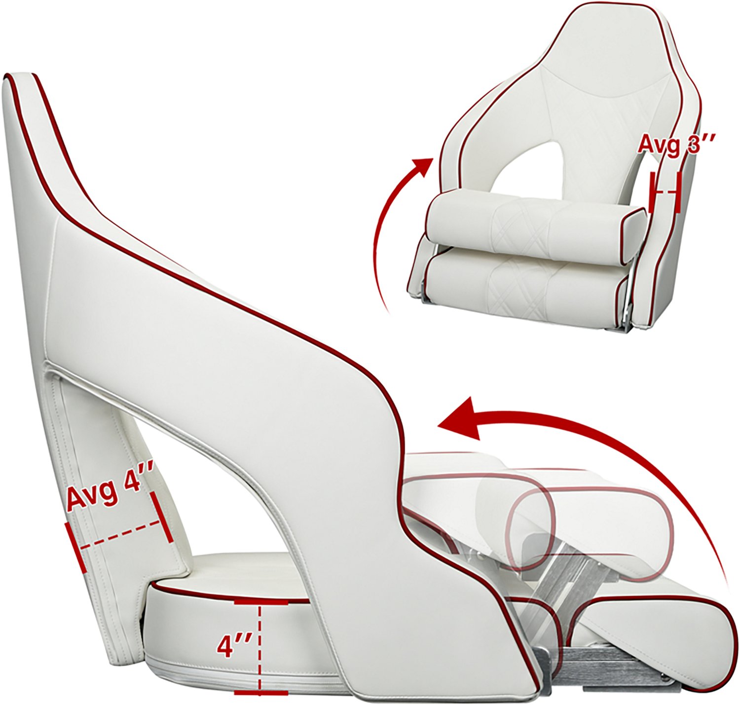 Leader Accessories Flip Up Captain Boat Seat - view number 7