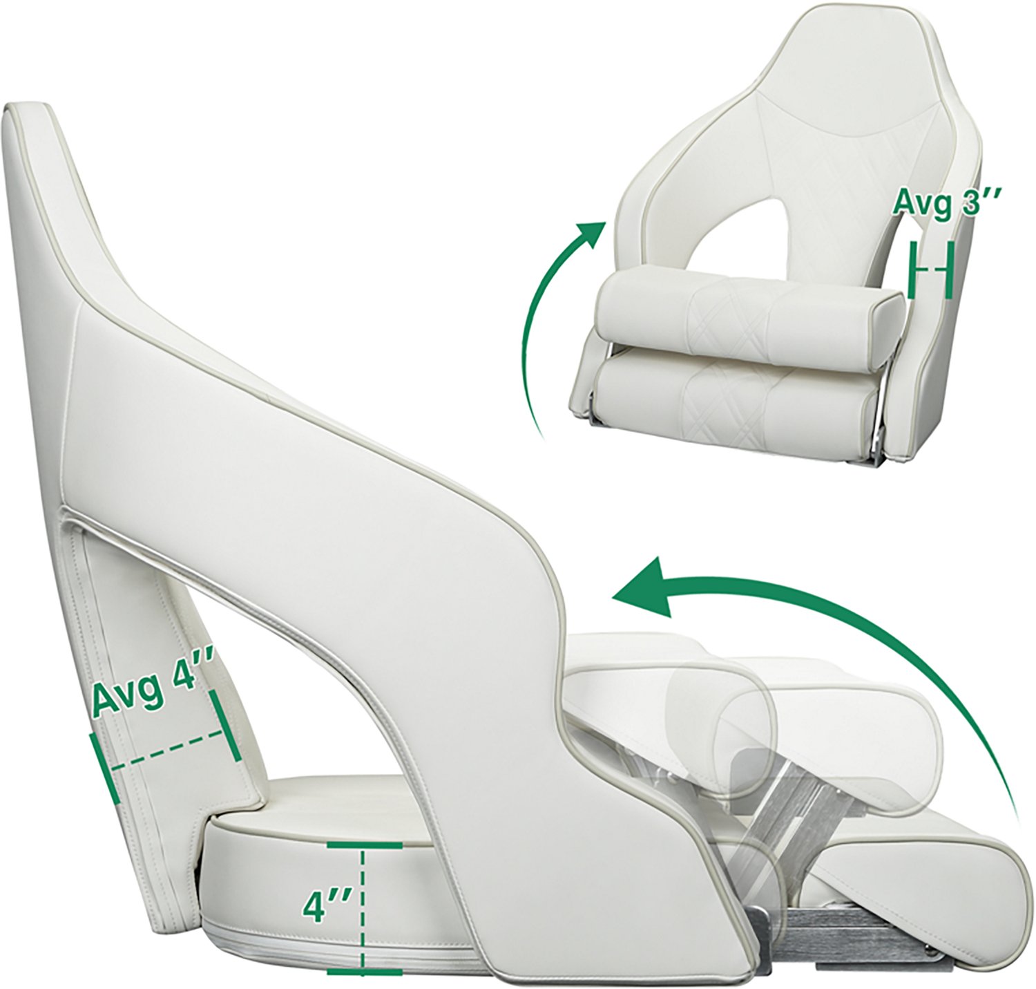 Leader Accessories Flip Up Captain Boat Seat - view number 8