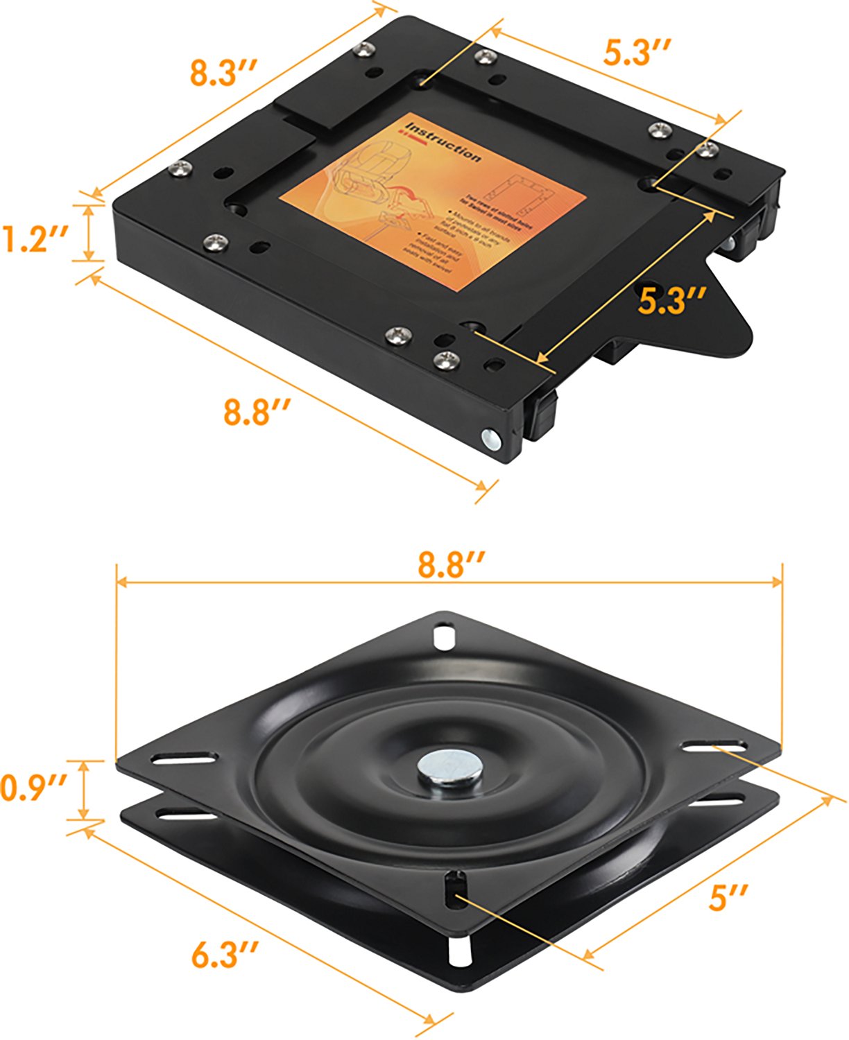 Leader Accessories Quick Disconnect Boat Seat Mounts with Swivels 2-Pack - view number 6