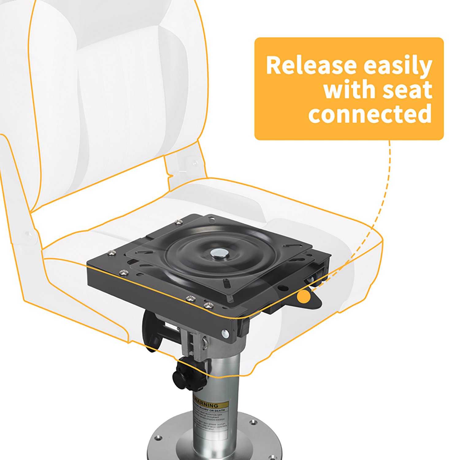 Leader Accessories Quick Disconnect Boat Seat Mount with Swivel - view number 3