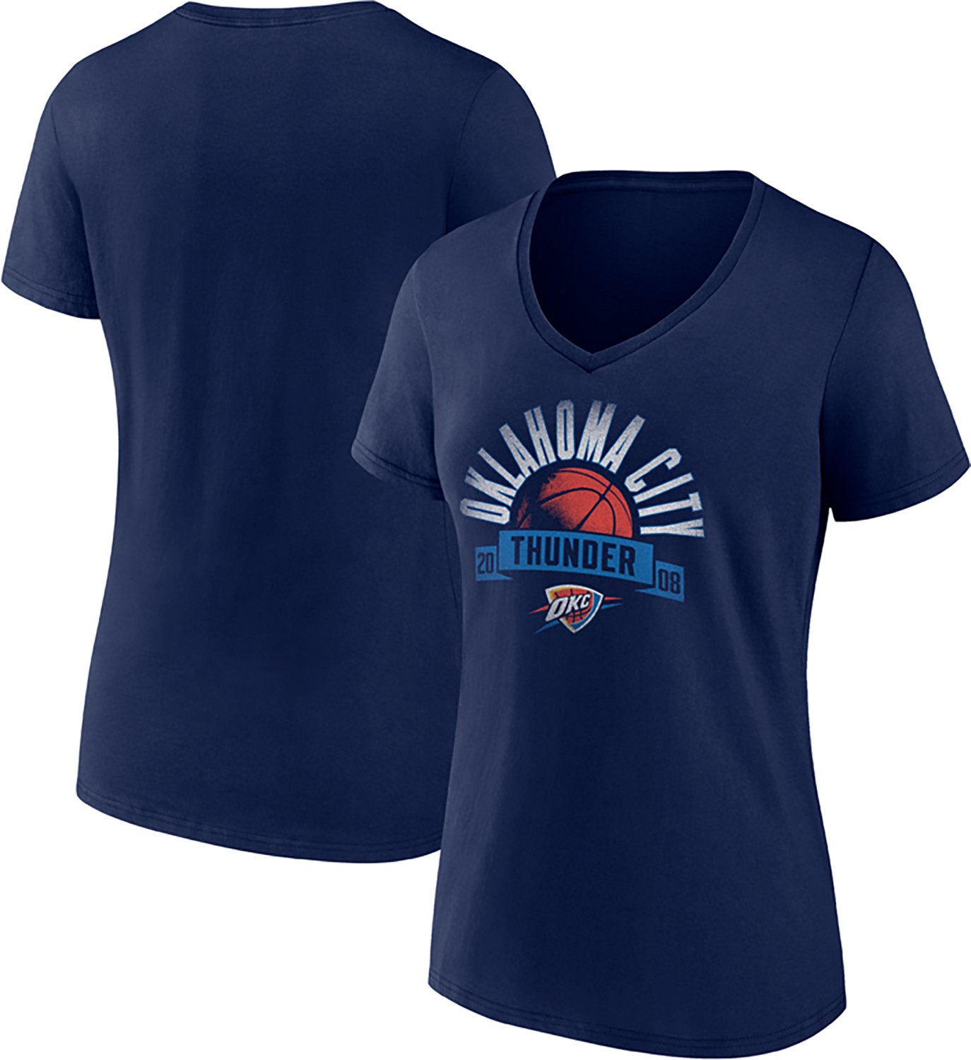 Fanatics Women's OKC Thunder Arched V-neck Tee - view number 3