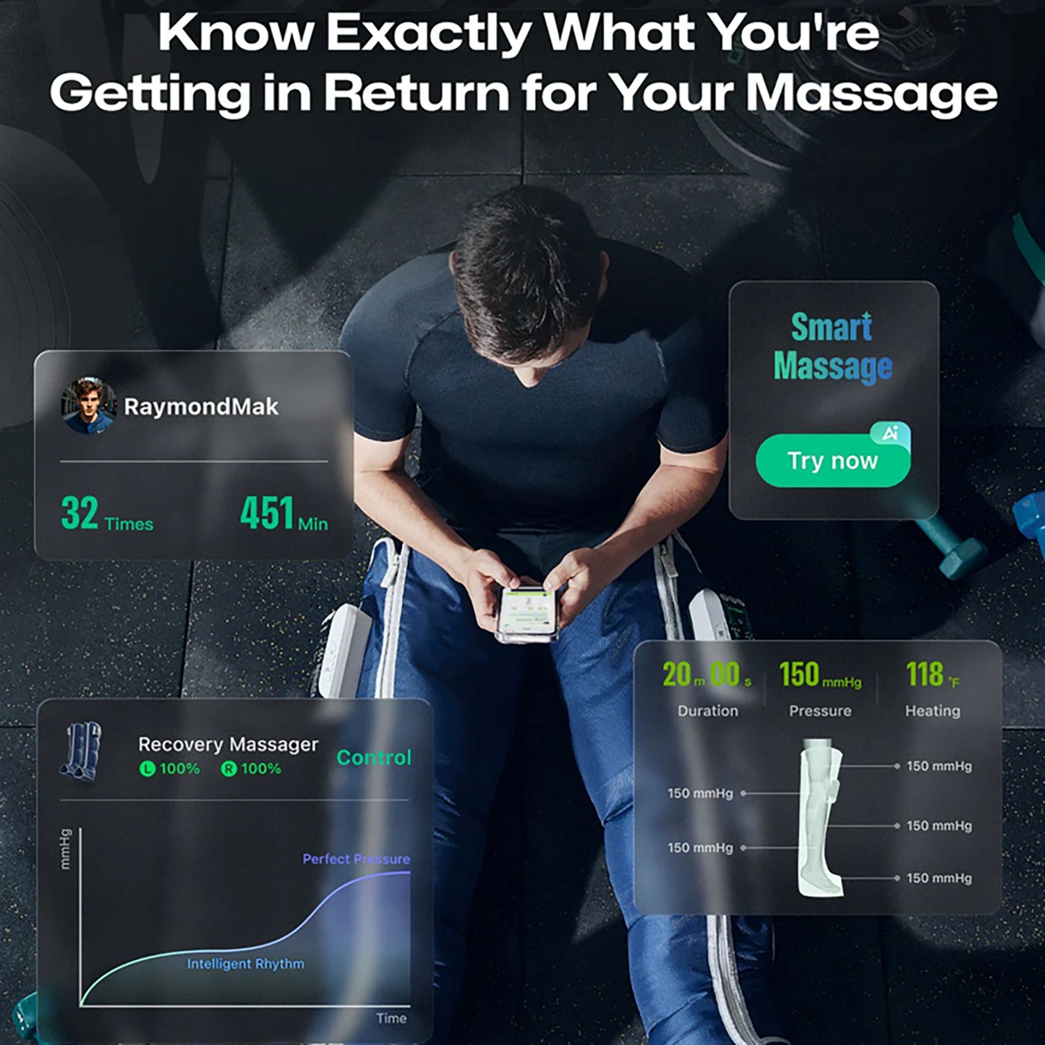 UREVO AI-Powered Wireless Recovery Massager - view number 5