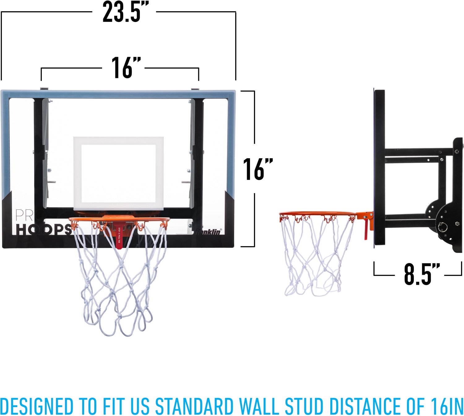 Franklin Wall-Mounted Pro Hoop XL Basketball Set - view number 2