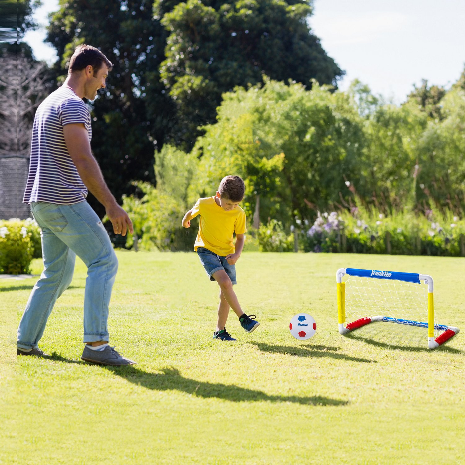Franklin Kids' 24 in x 16 in x 16 in Soccer Goal with Ball and Pump - view number 3