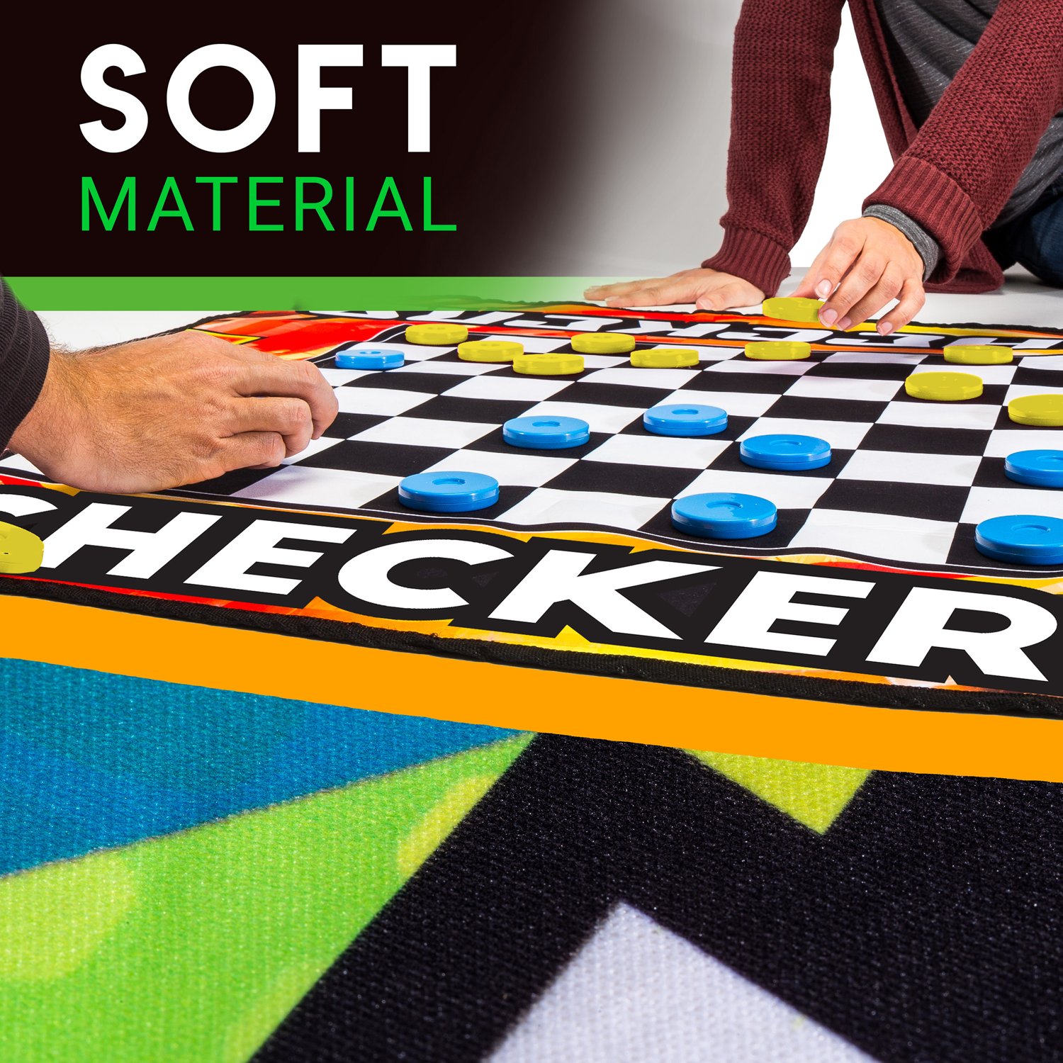 Franklin 2-in-1 Checkers and 4-in-a-Row Mat Table Game                                                                           - view number 3
