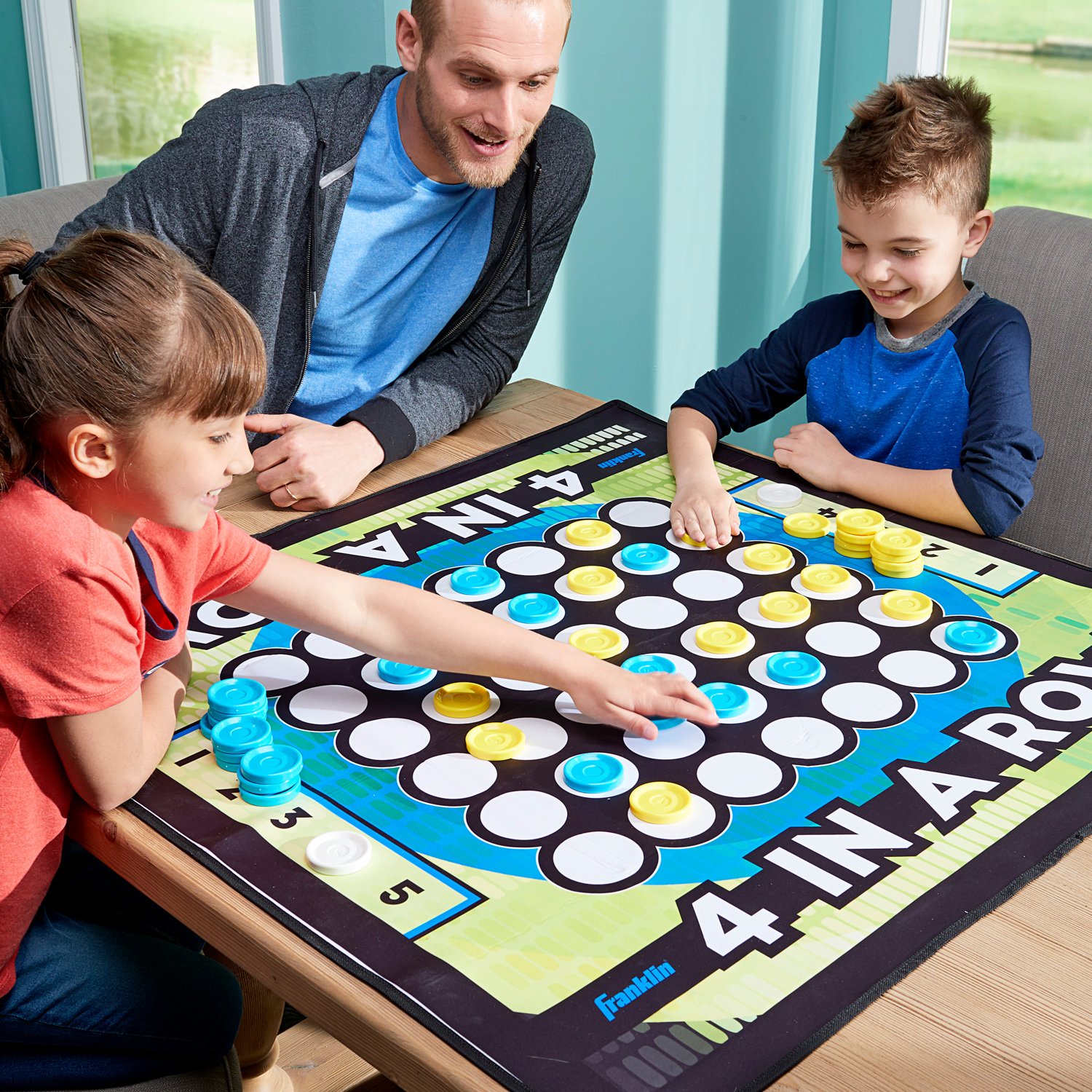 Franklin 2-in-1 Checkers and 4-in-a-Row Mat Table Game                                                                           - view number 5