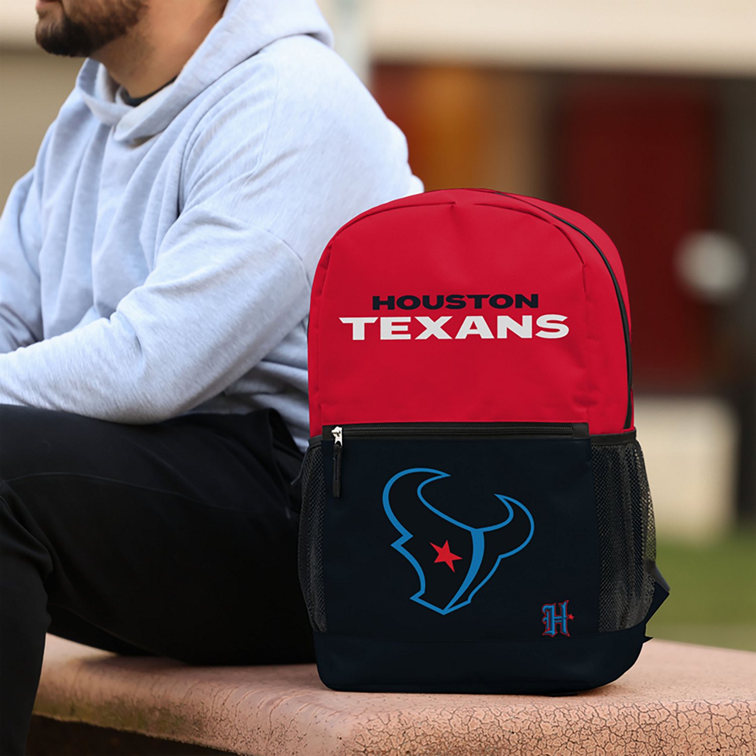 FOCO Houston Texans Big Logo Colorblock Backpack - view number 5