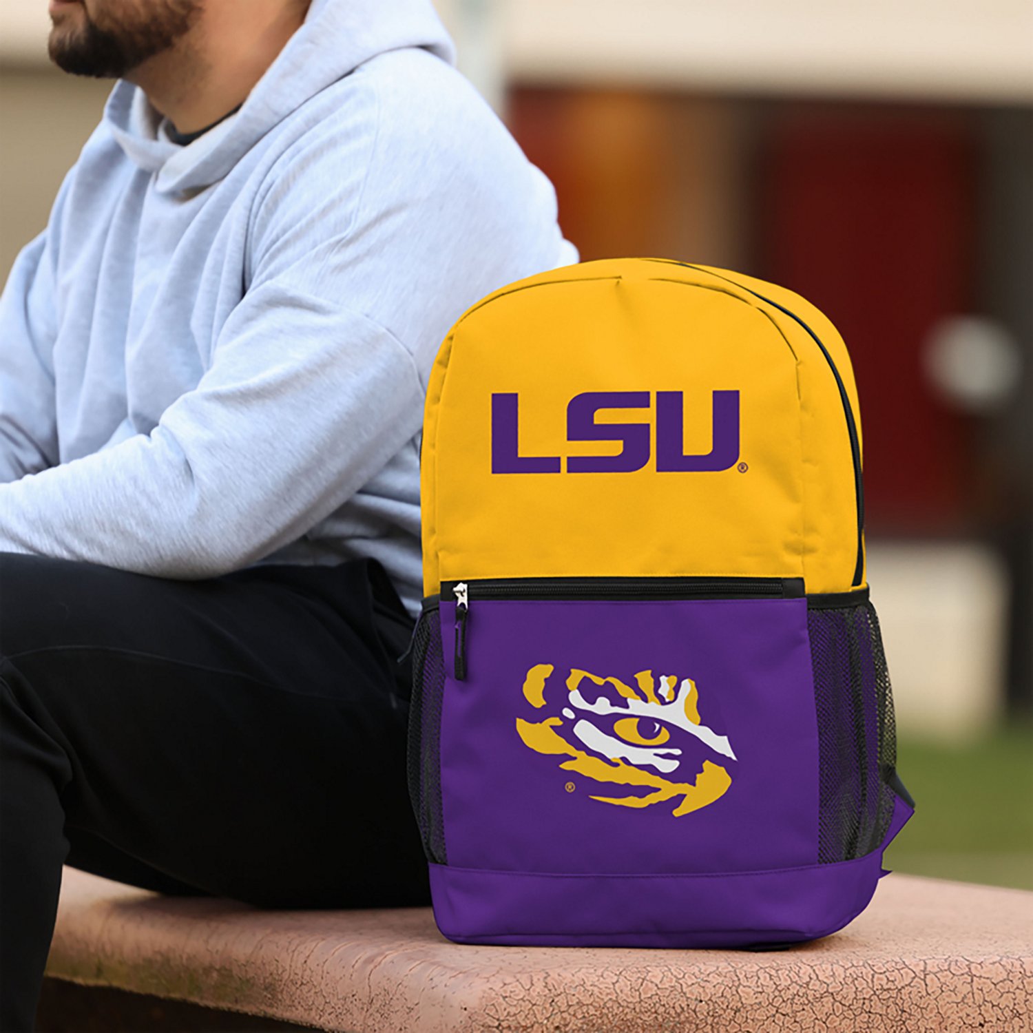 FOCO Louisiana State University Big Logo Colorblock Backpack - view number 5