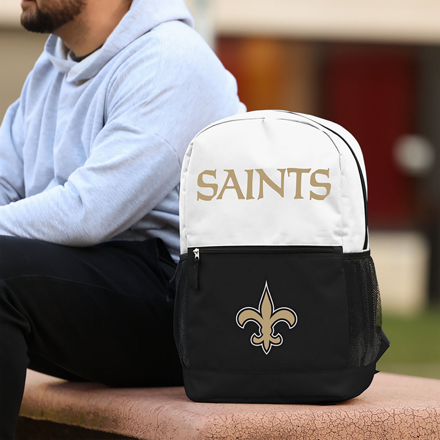 FOCO New Orleans Saints Big Logo Colorblock Backpack - view number 5