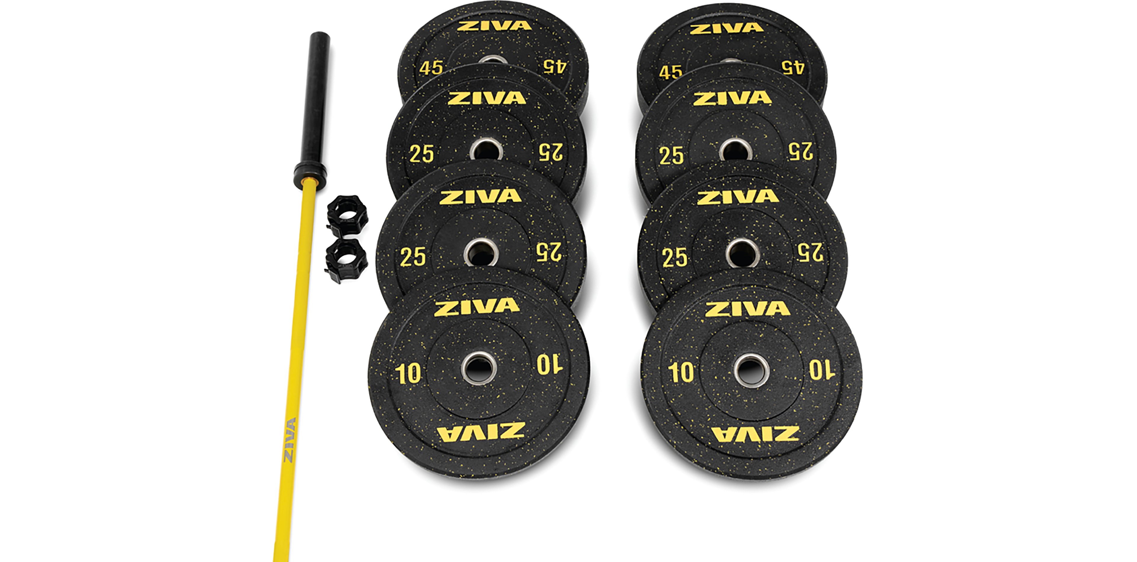 ZIVA 250 lb Olympic Bumper Plate Weight Set