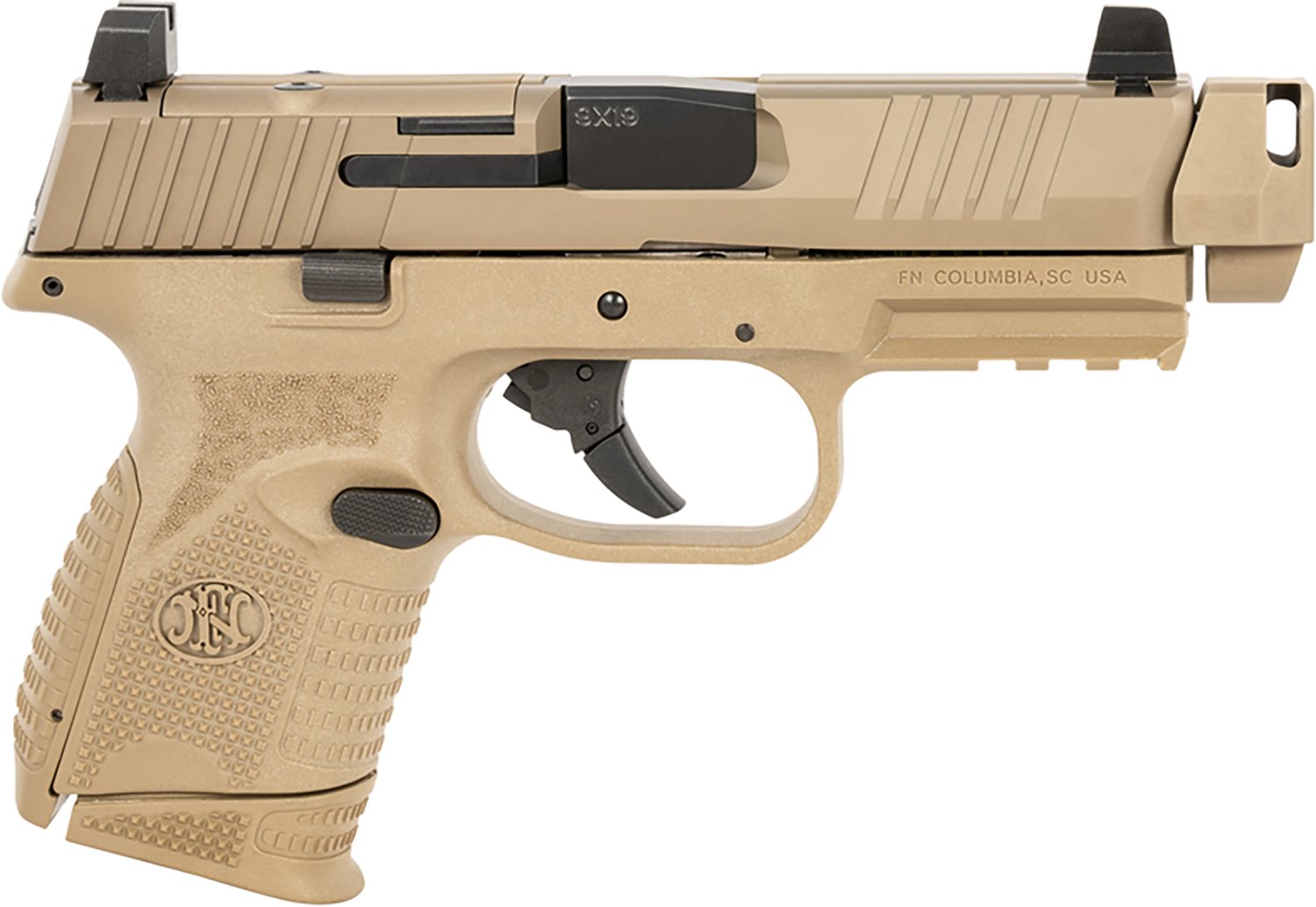 FN 509 MRD Compensated 9mm Semiautomatic Flat Dark Earth Polymer Frame Pistol