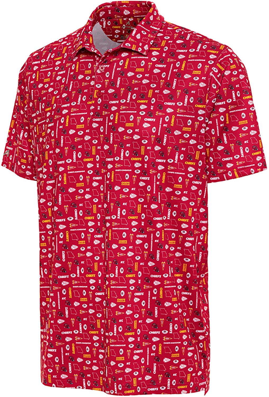 Antigua Men's Kansas City Chiefs Lateral Short Sleeve Polo - view number 1