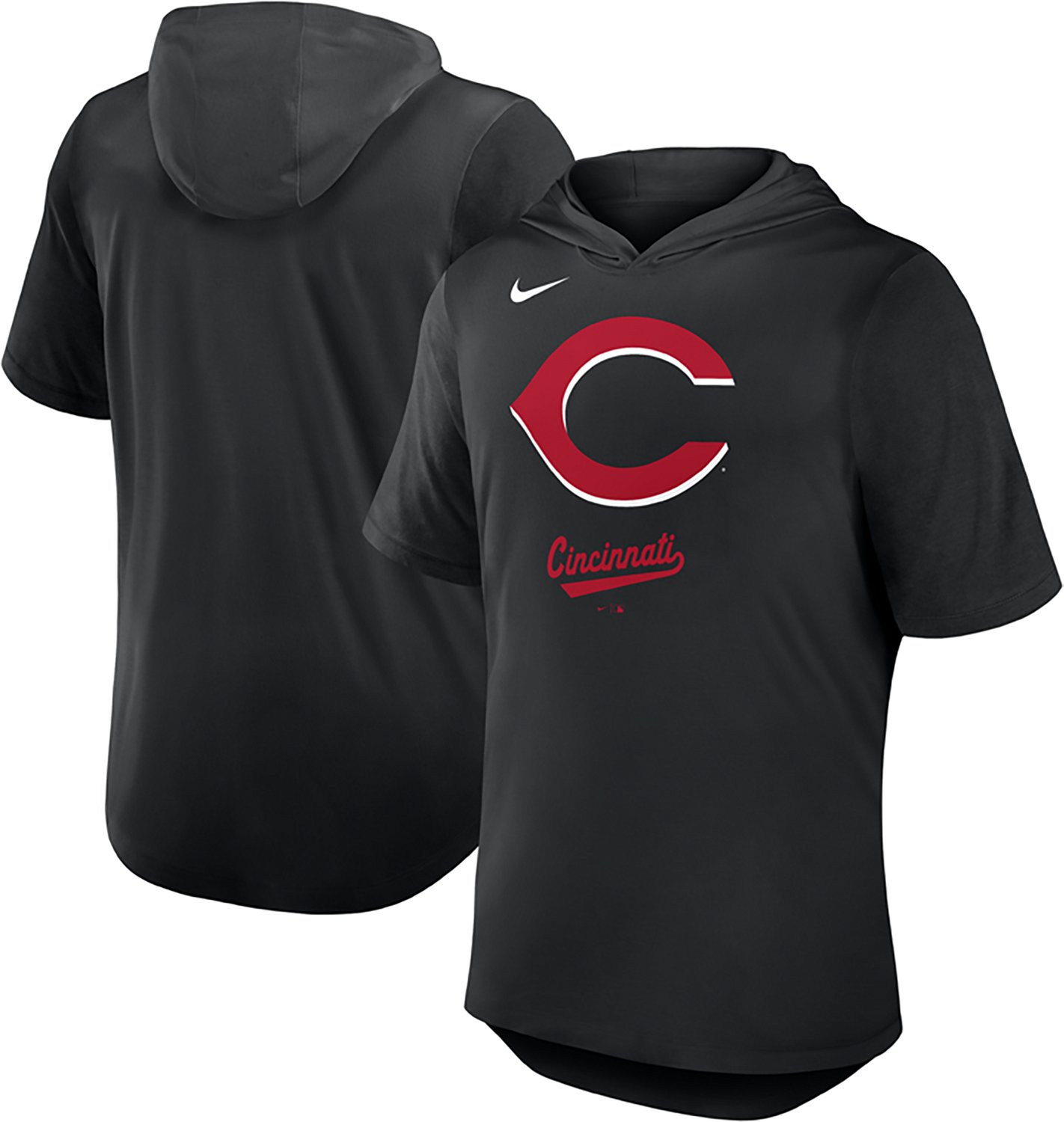 Nike Men's Reds MLB Logo Short Sleeve Hoodie - view number 3