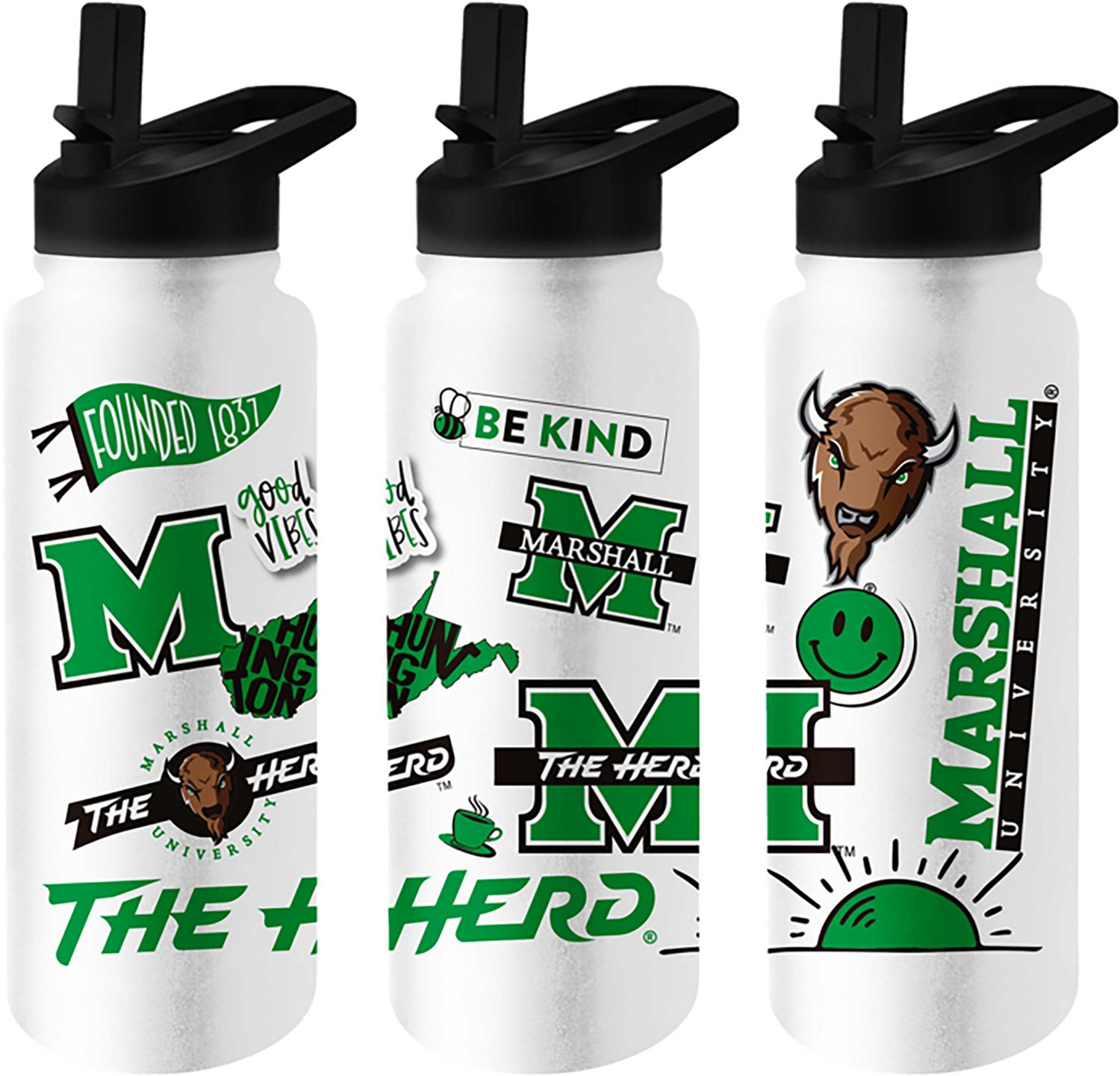 Logo Marshall University Thundering Herd Native Quencher 34oz Water Bottle