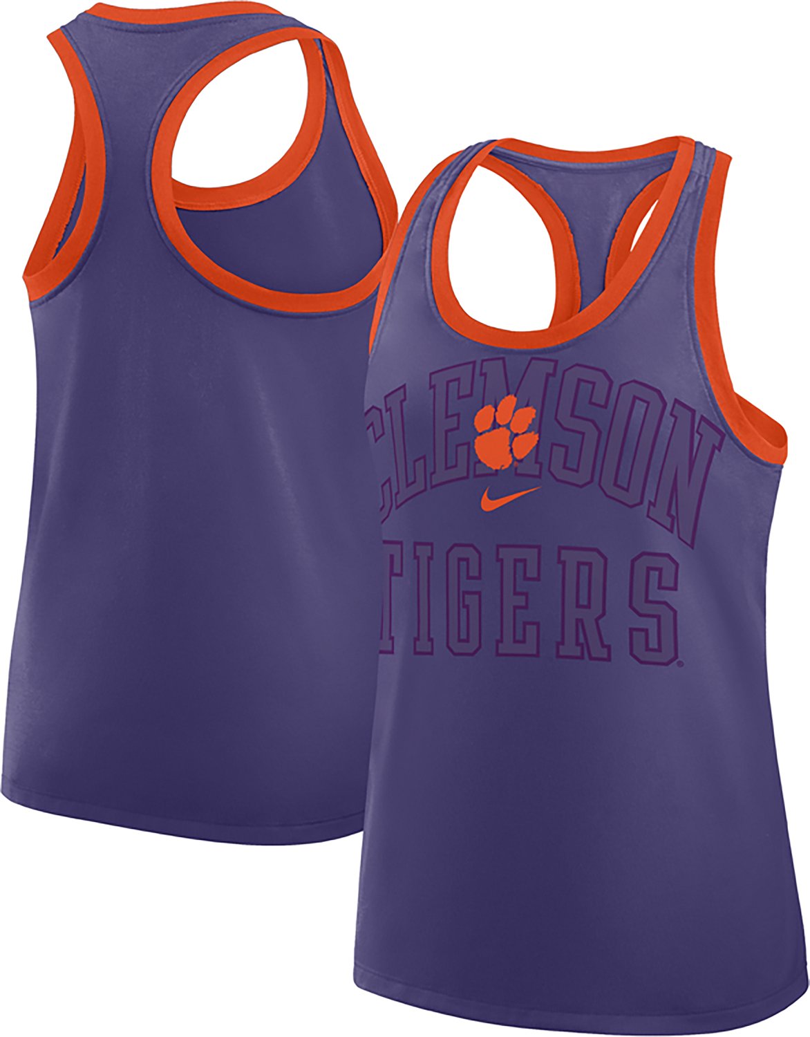 Nike Women's Clemson Racerback Shadow Graphic Tank Top - view number 3