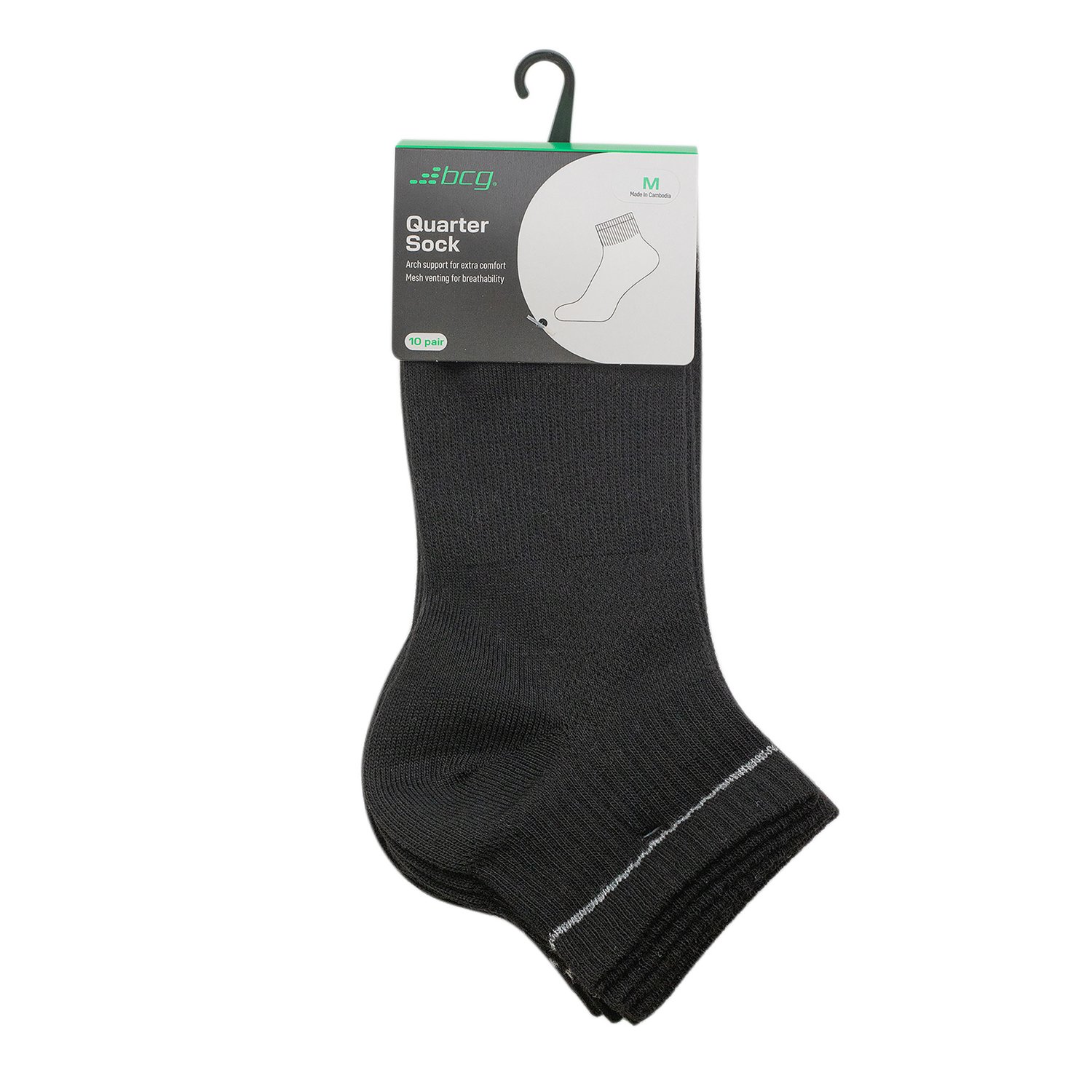 BCG Kids' Arch Support Quarter Socks 10-Pack - view number 3