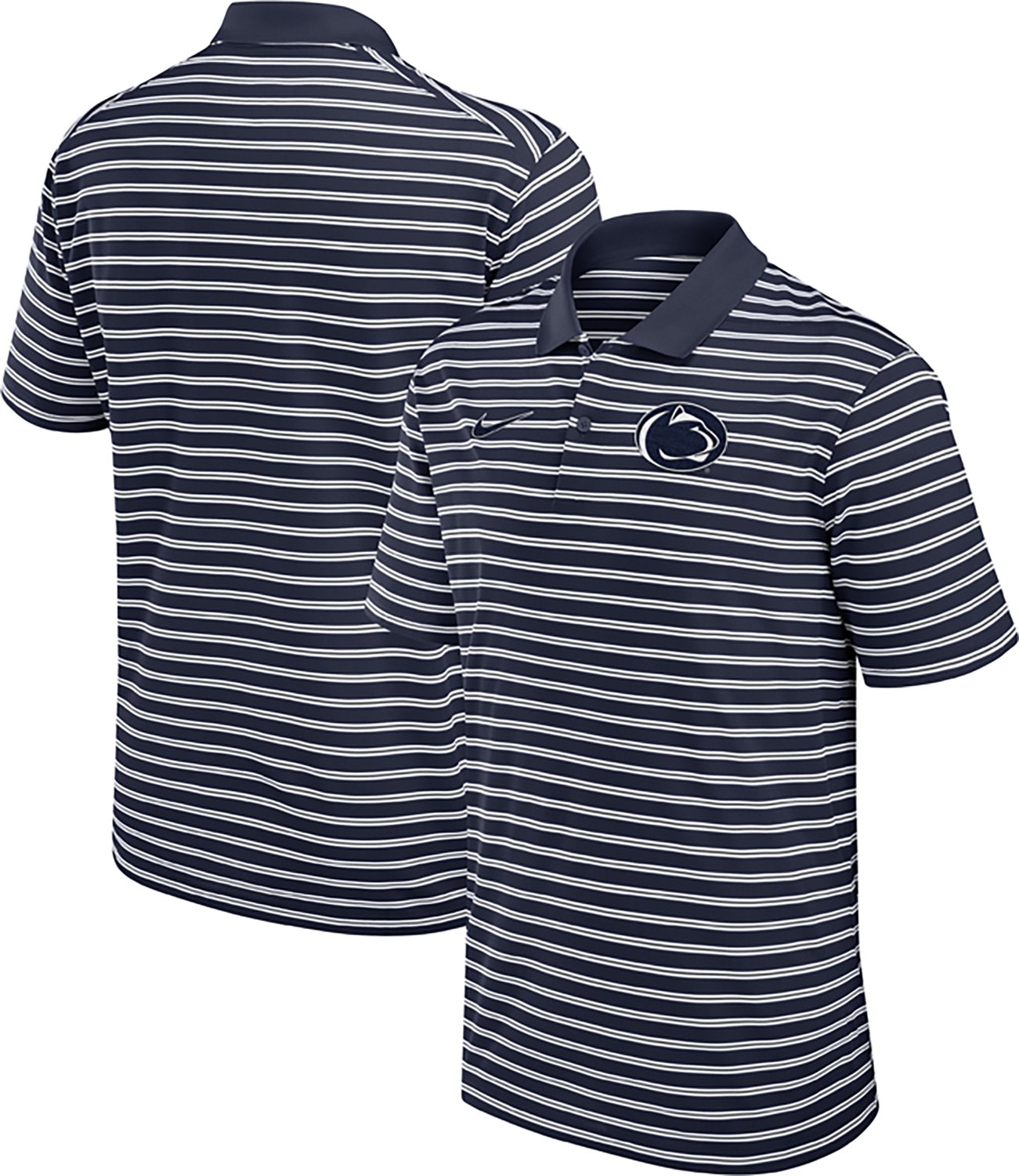 Nike Men's Penn State Striped Primary Logo Polo Shirt - view number 3