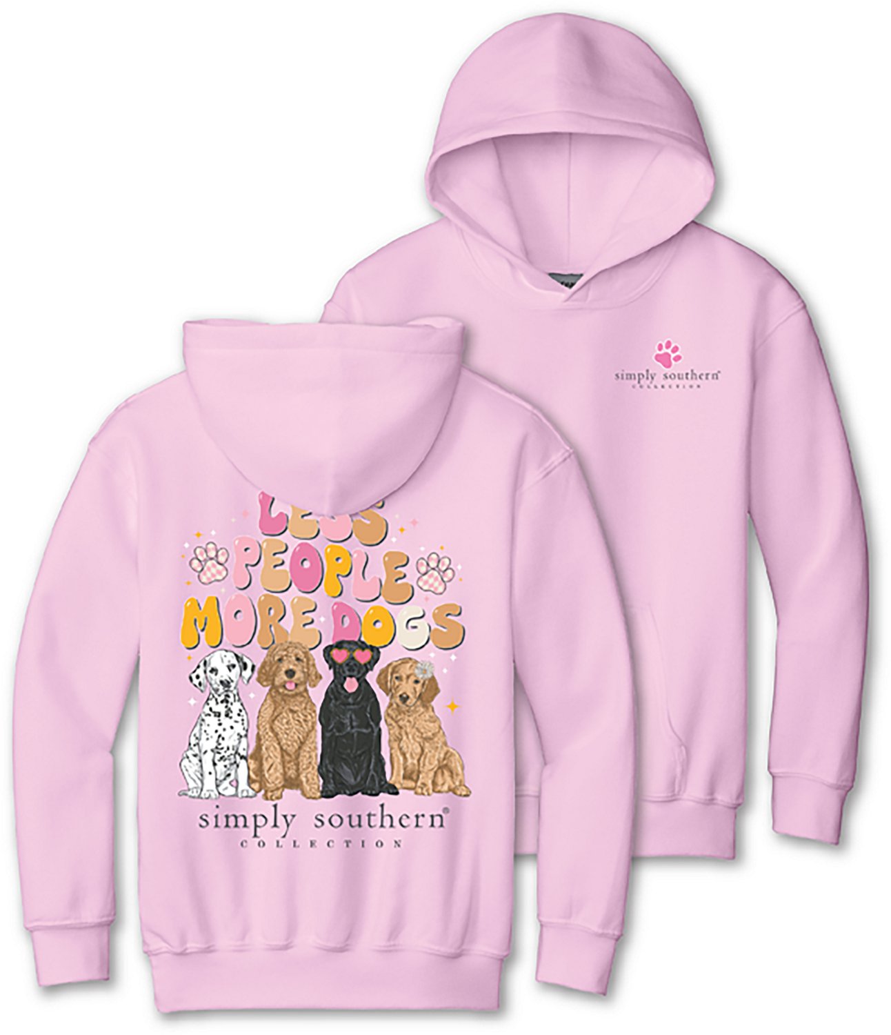 Simply Southern Girls' Dogs Light Pink Hoodie - view number 4