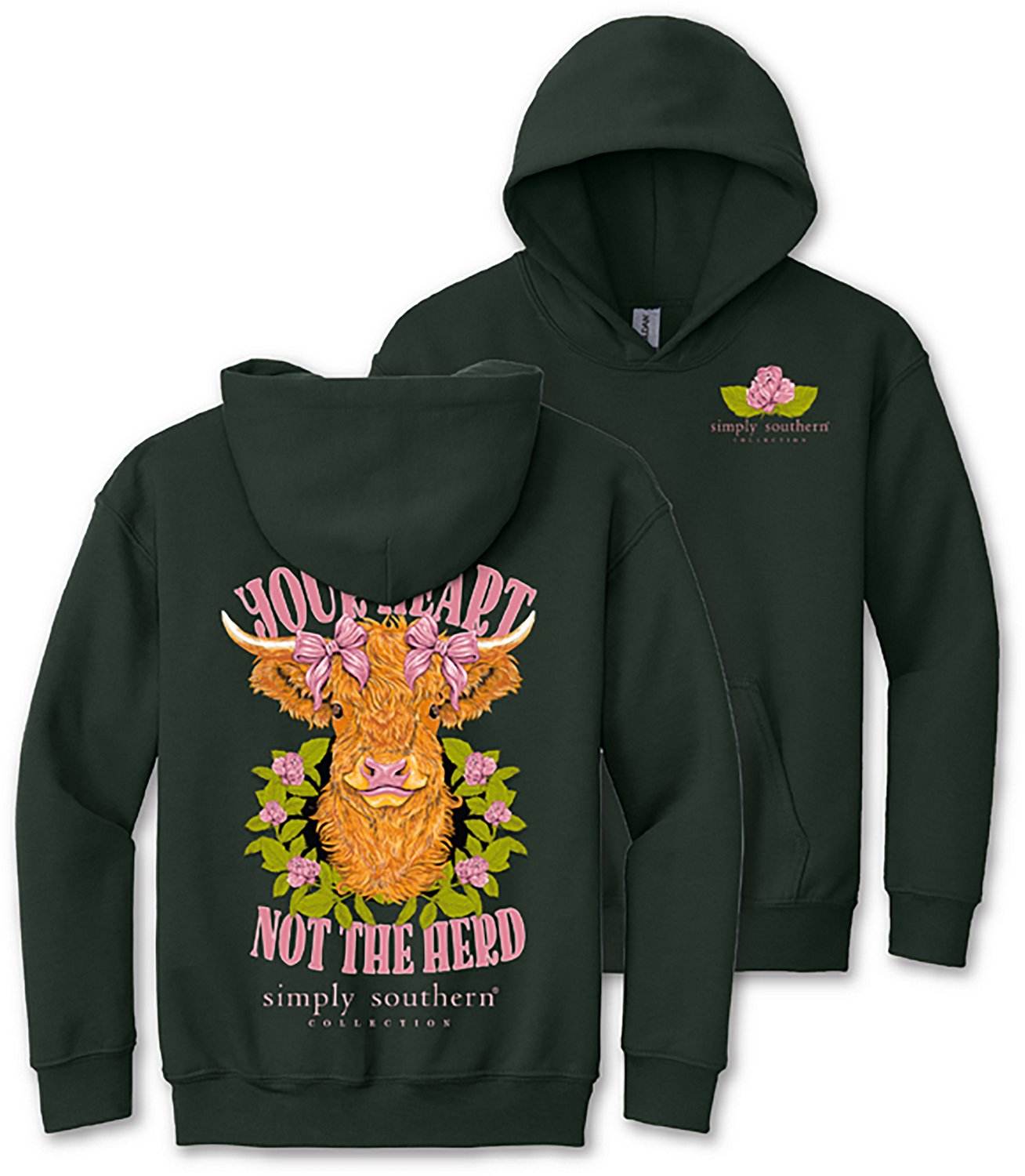 Simply Southern Girls' Follow Forest Green Hoodie - view number 4