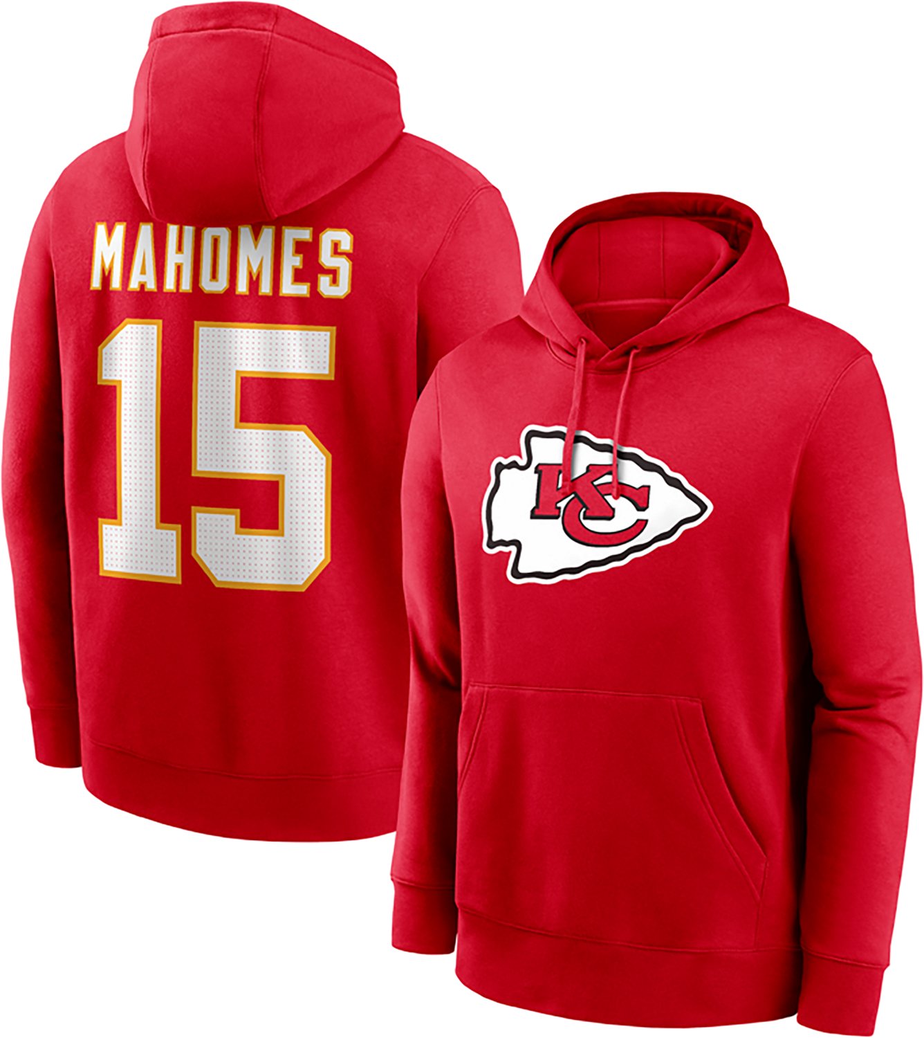 Nike Men's Kansas City Chiefs Patrick Mahomes #15 Name & Number Club Hoodie - view number 3