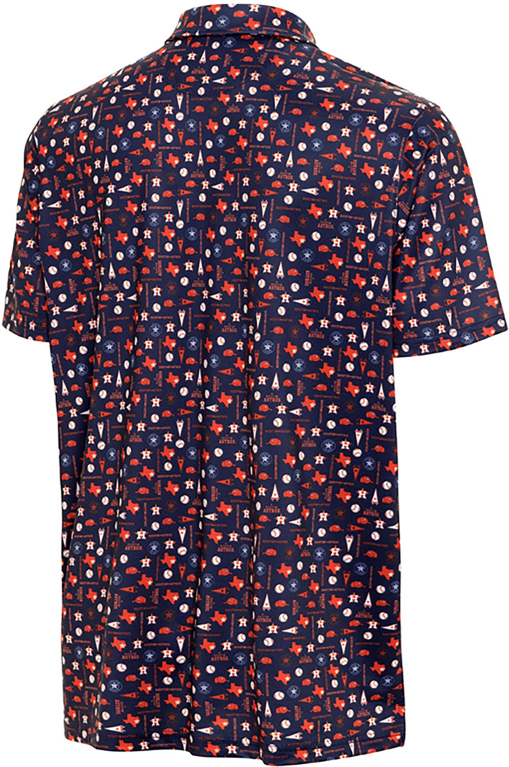 Antigua Men's Houston Astros Lateral Short Sleeve Polo - view number 3